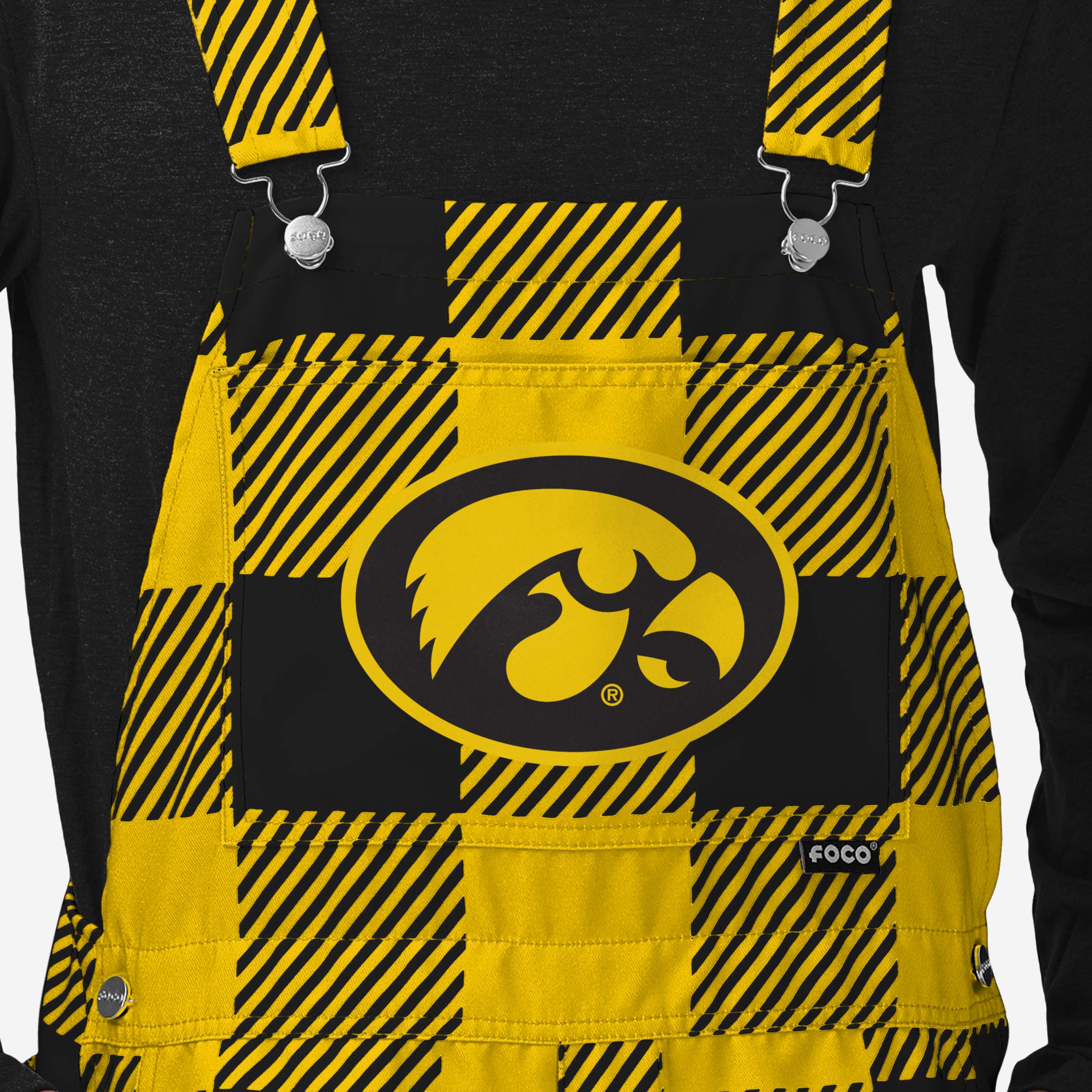 Iowa Hawkeyes Mens Plaid Bib Shortalls - Image 4