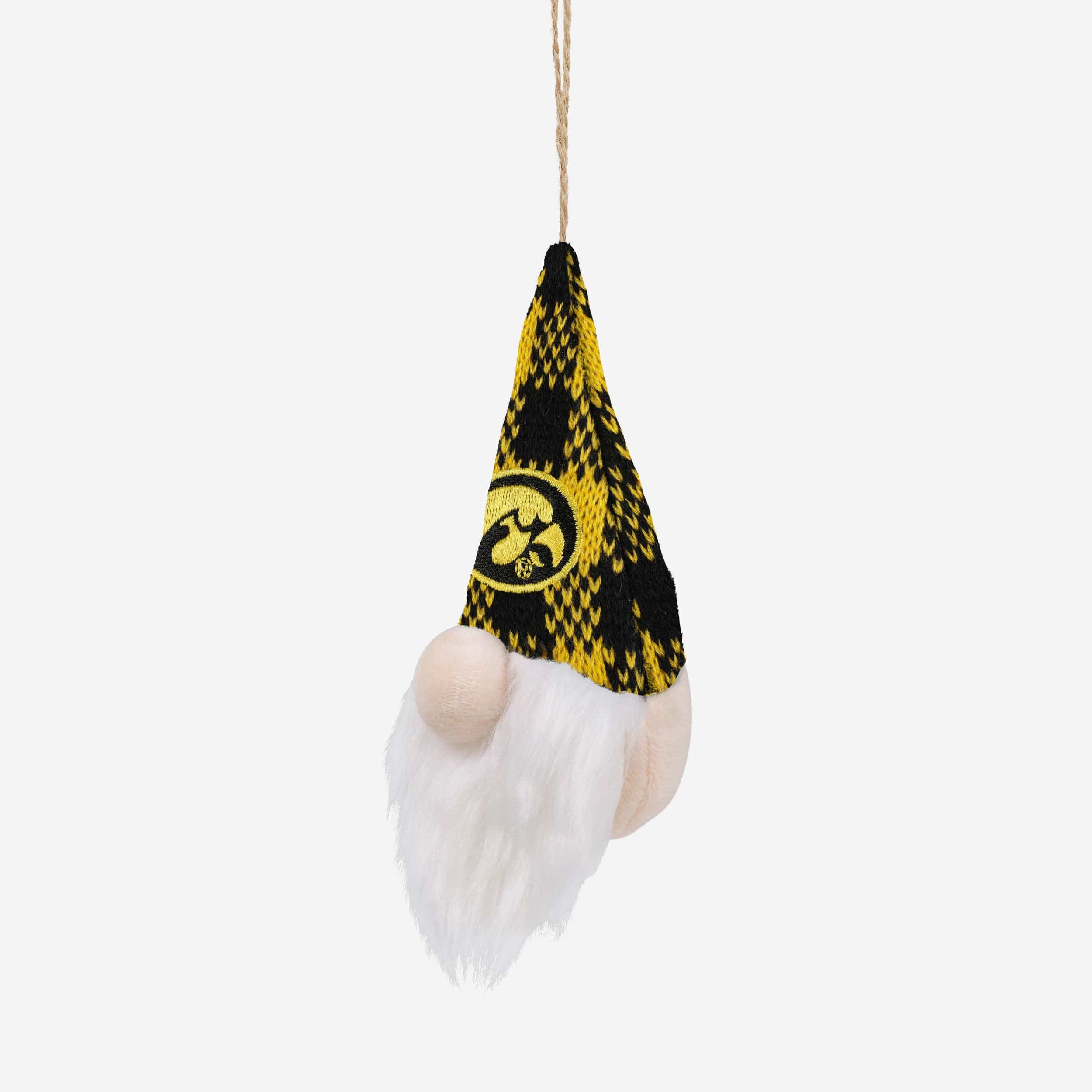 Iowa Hawkeyes Plaid Hat Plush Gnome Ornament - Image 2