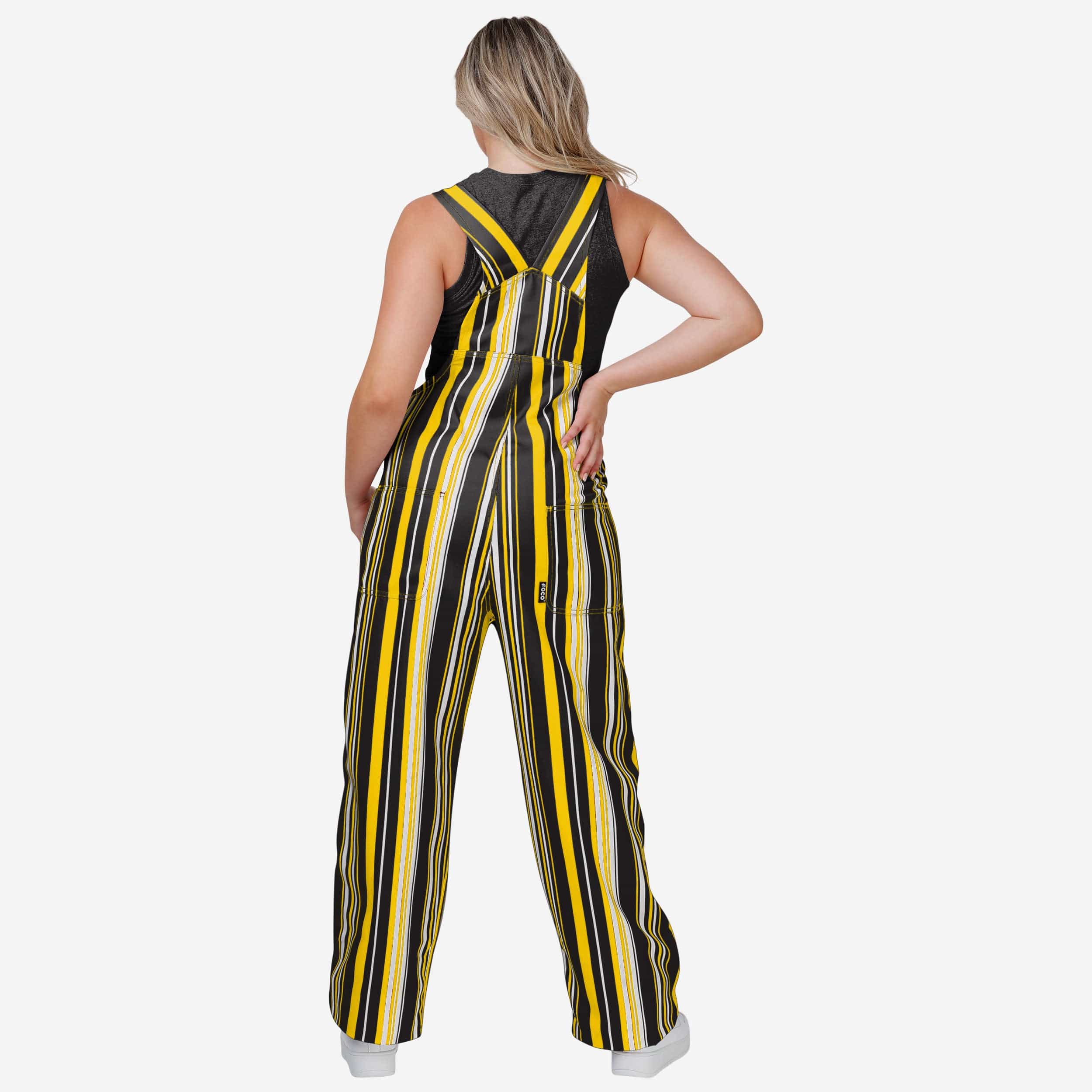 Iowa Hawkeyes Womens Hyper Stripe Bib Overalls - Image 2