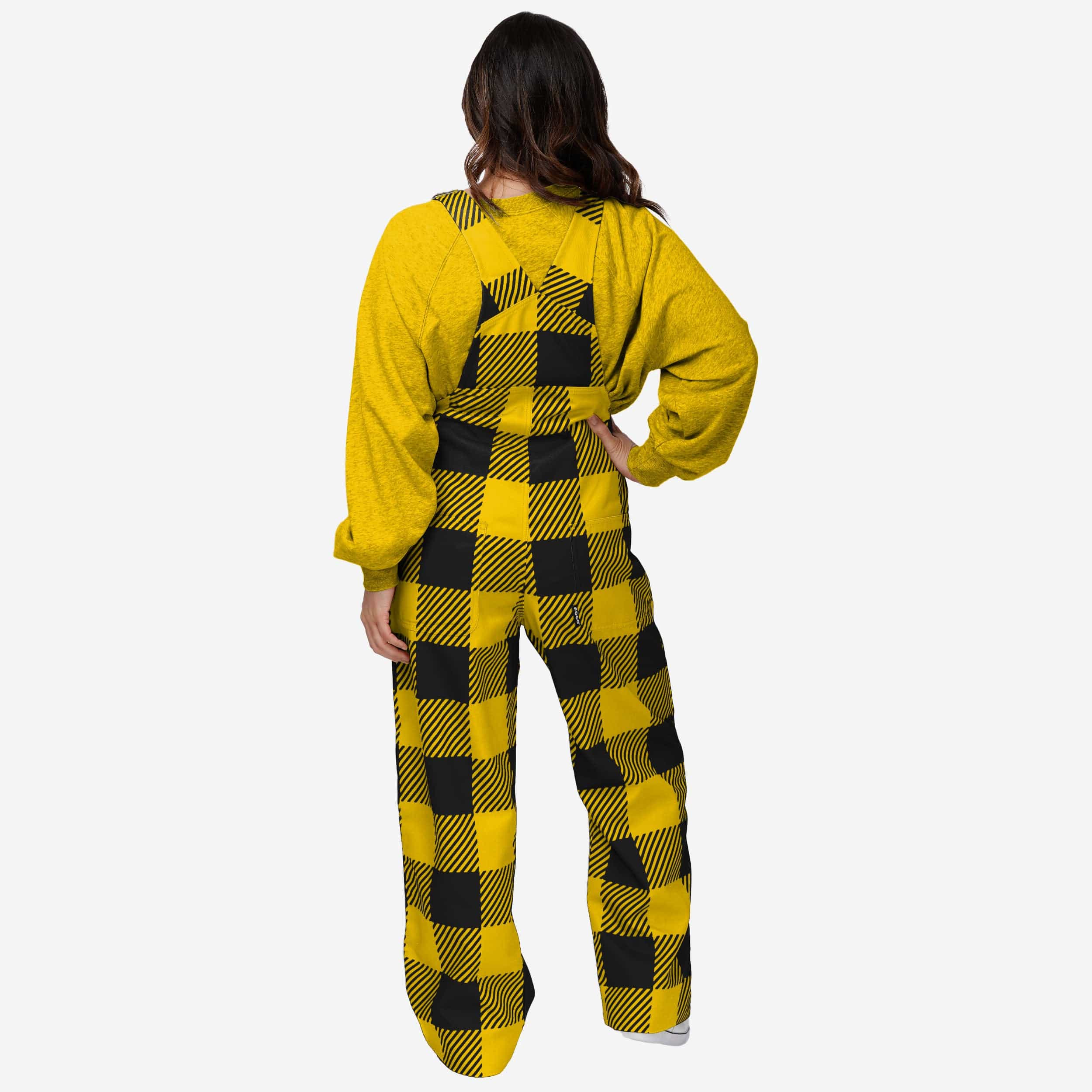 Iowa Hawkeyes Womens Plaid Bib Overalls - Image 2