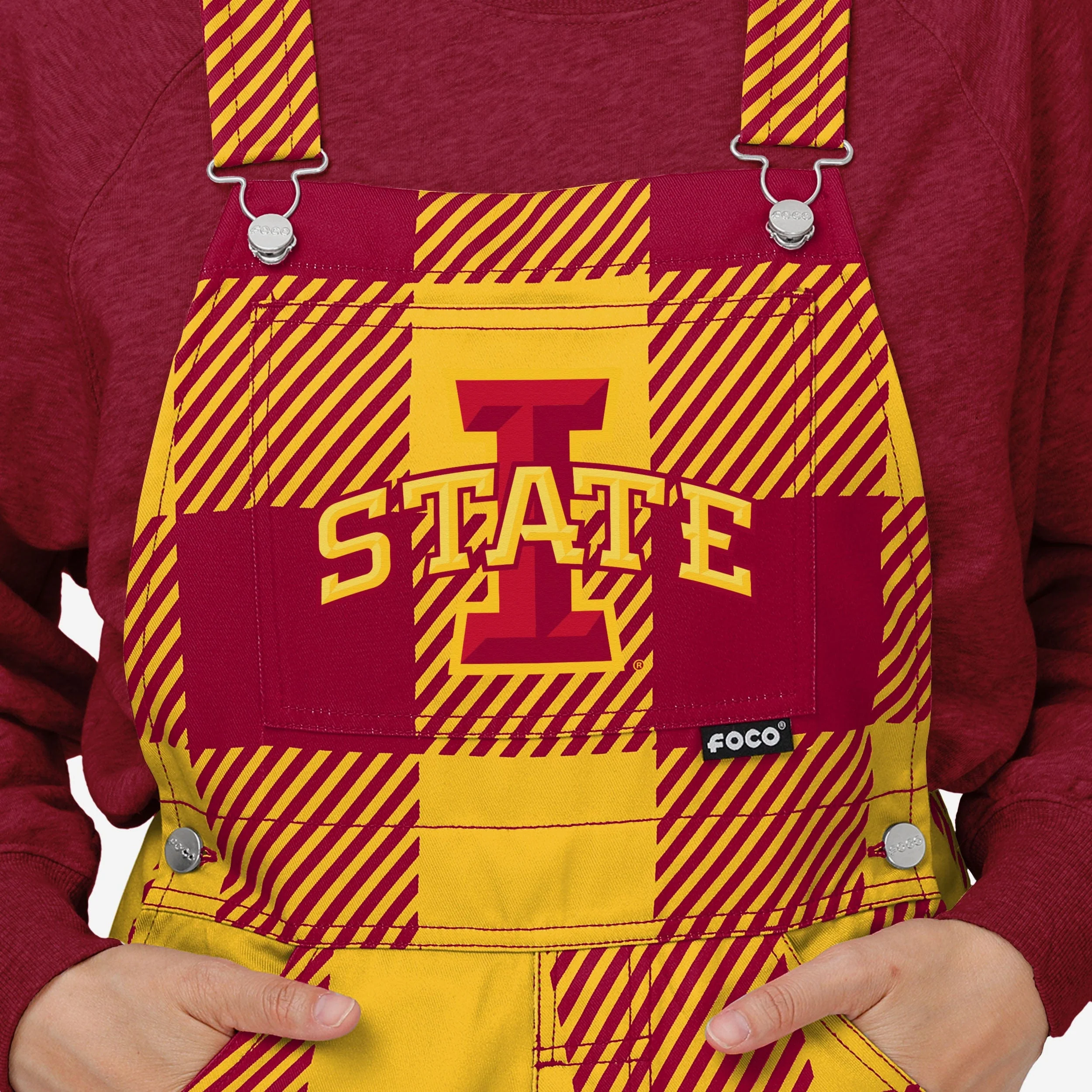 Iowa State Cyclones Womens Plaid Bib Overalls - Image 4