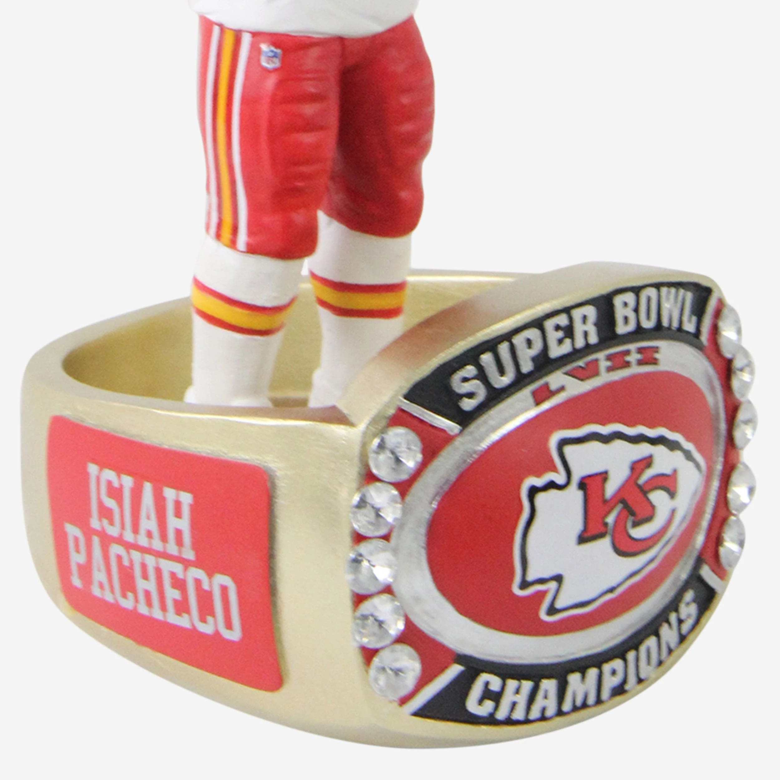 Isiah Pacheco Kansas City Chiefs Super Bowl LVII Champions Ring Base Bighead Bobblehead - Image 4