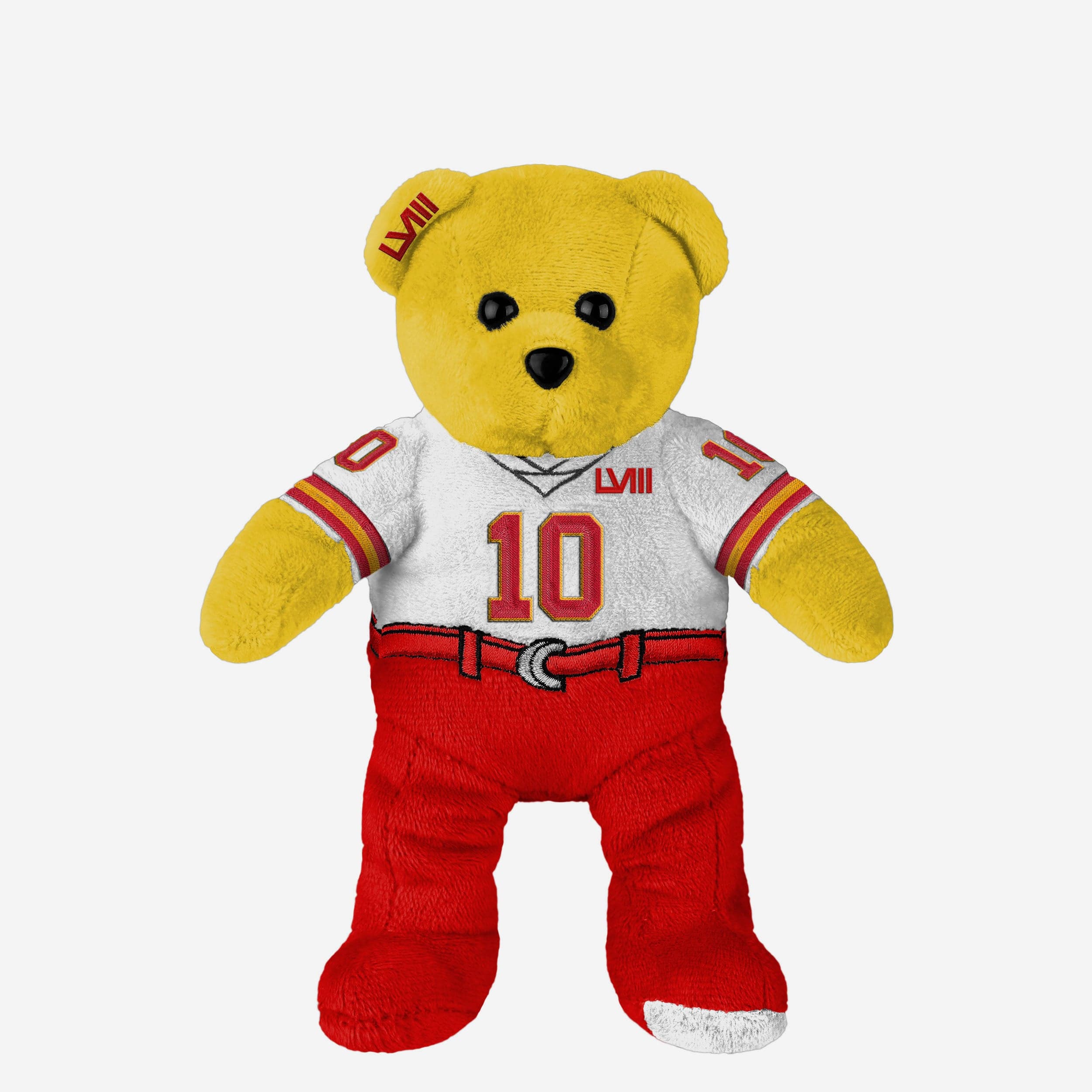 Isiah Pacheco Kansas City Chiefs Super Bowl LVIII White Uniform Team Beans Embroidered Player Bear