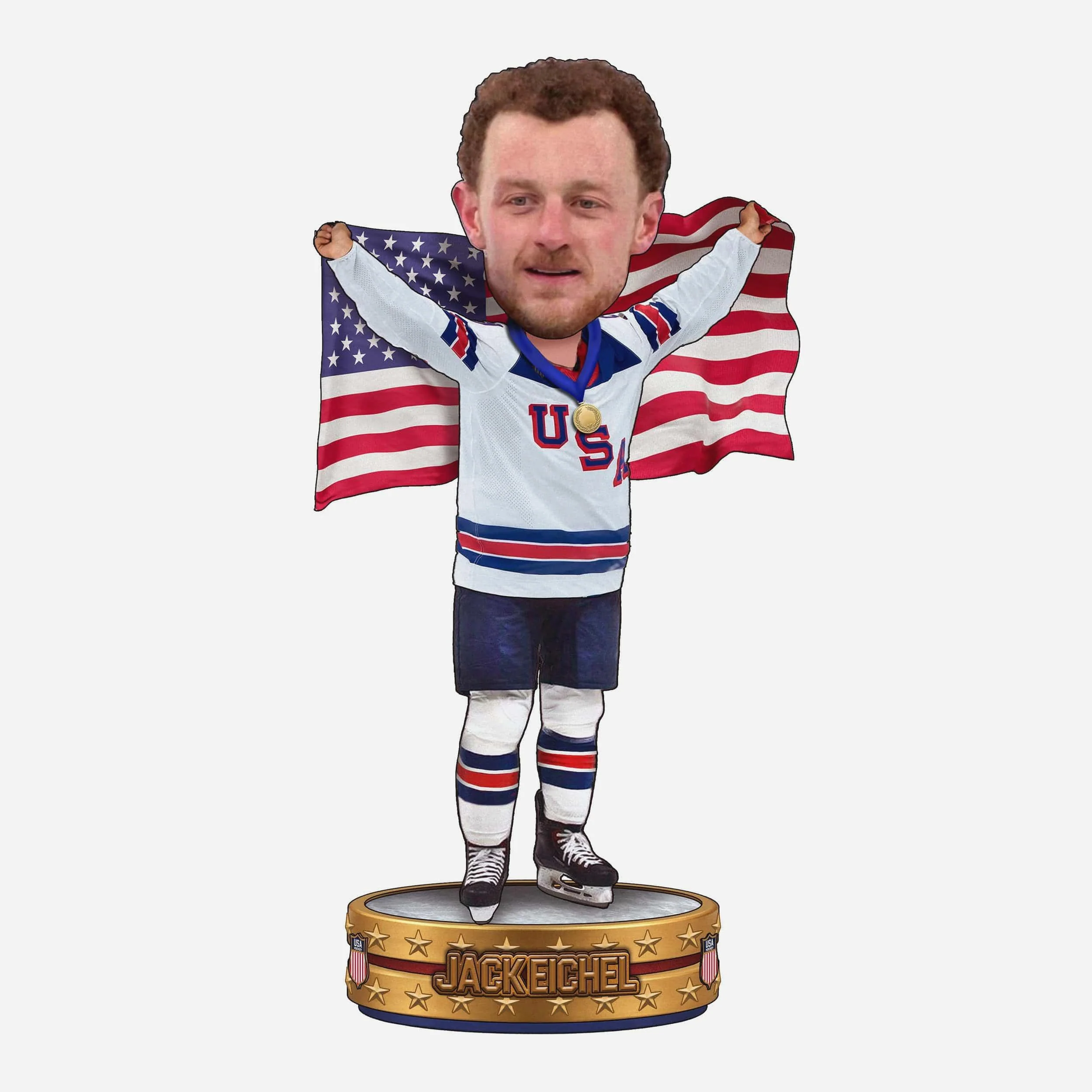 Jack Eichel Team USA Men's Hockey American Flag Bobblehead