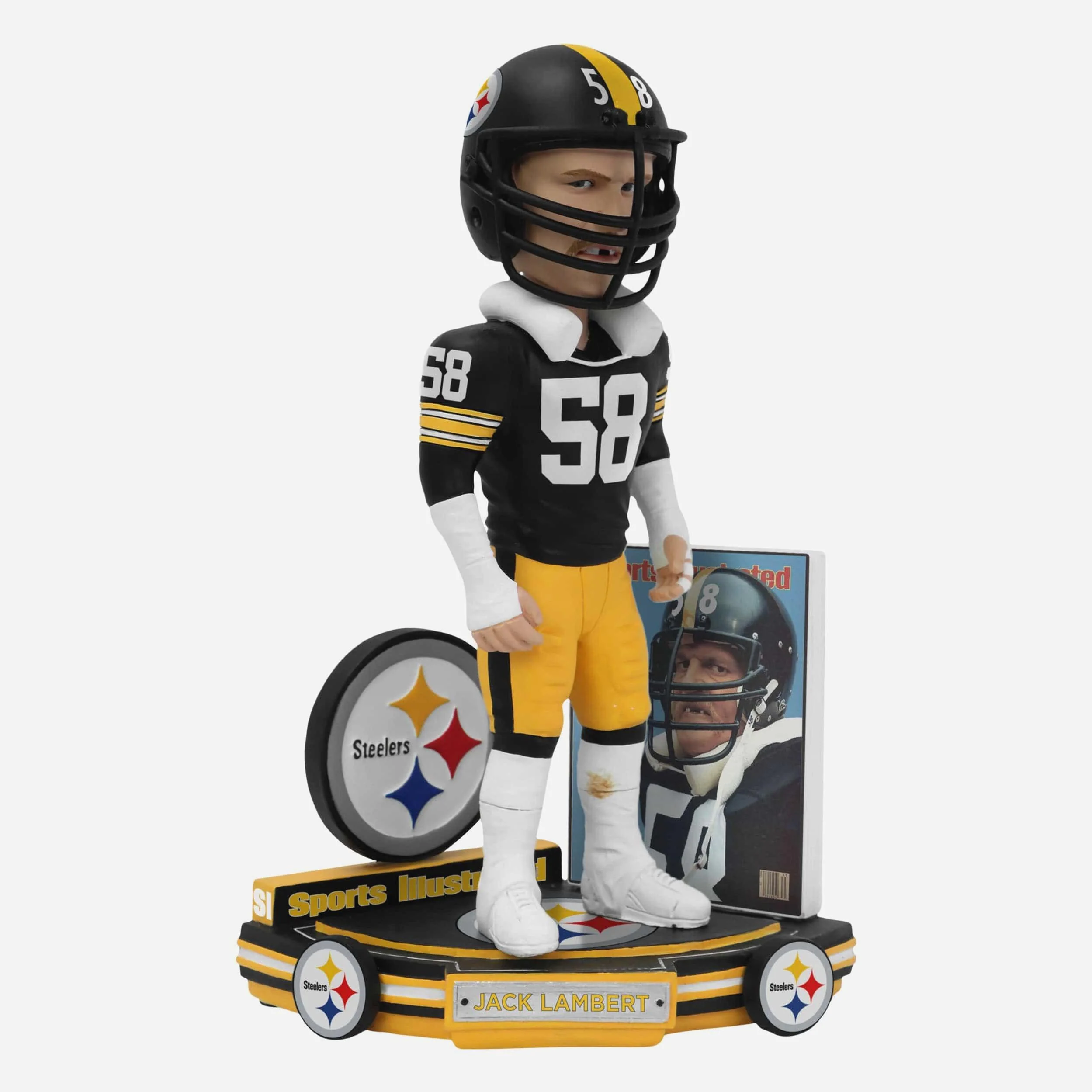 Jack Lambert Pittsburgh Steelers Man Of Steel 1984 Sports Illustrated Cover Bobblehead