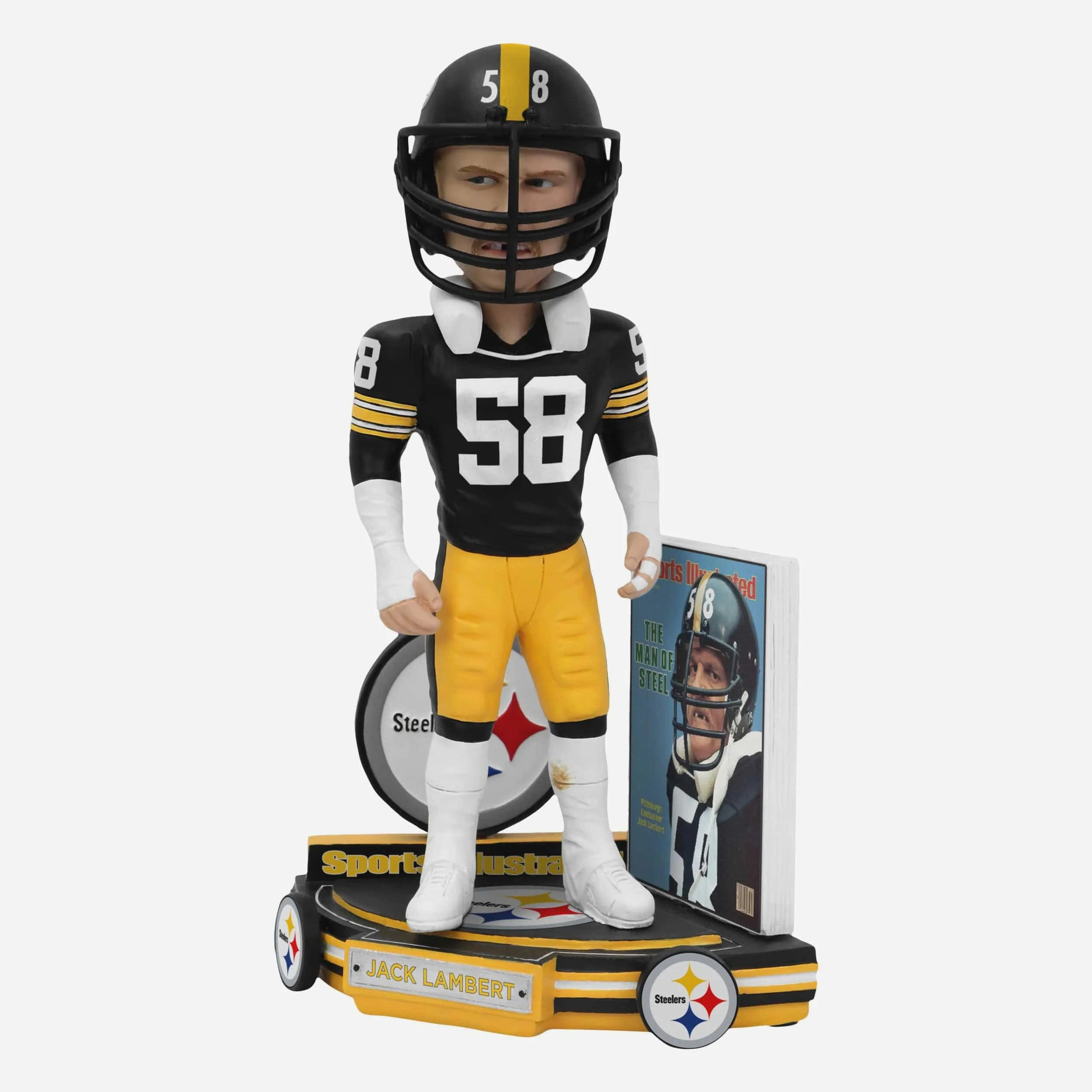 Jack Lambert Pittsburgh Steelers Man Of Steel 1984 Sports Illustrated Cover Bobblehead - Image 5