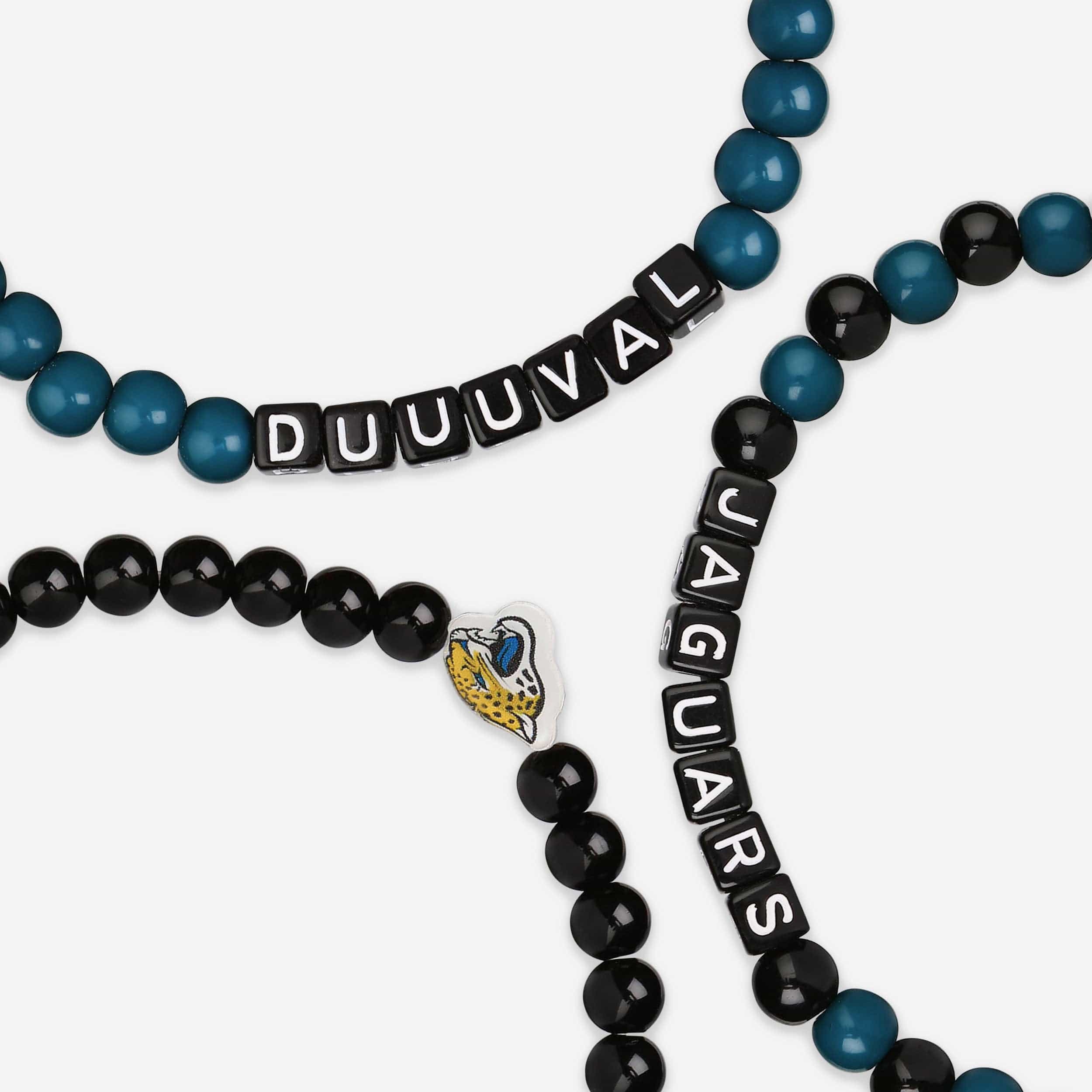 Jacksonville Jaguars 3 Pack Beaded Friendship Bracelet - Image 2