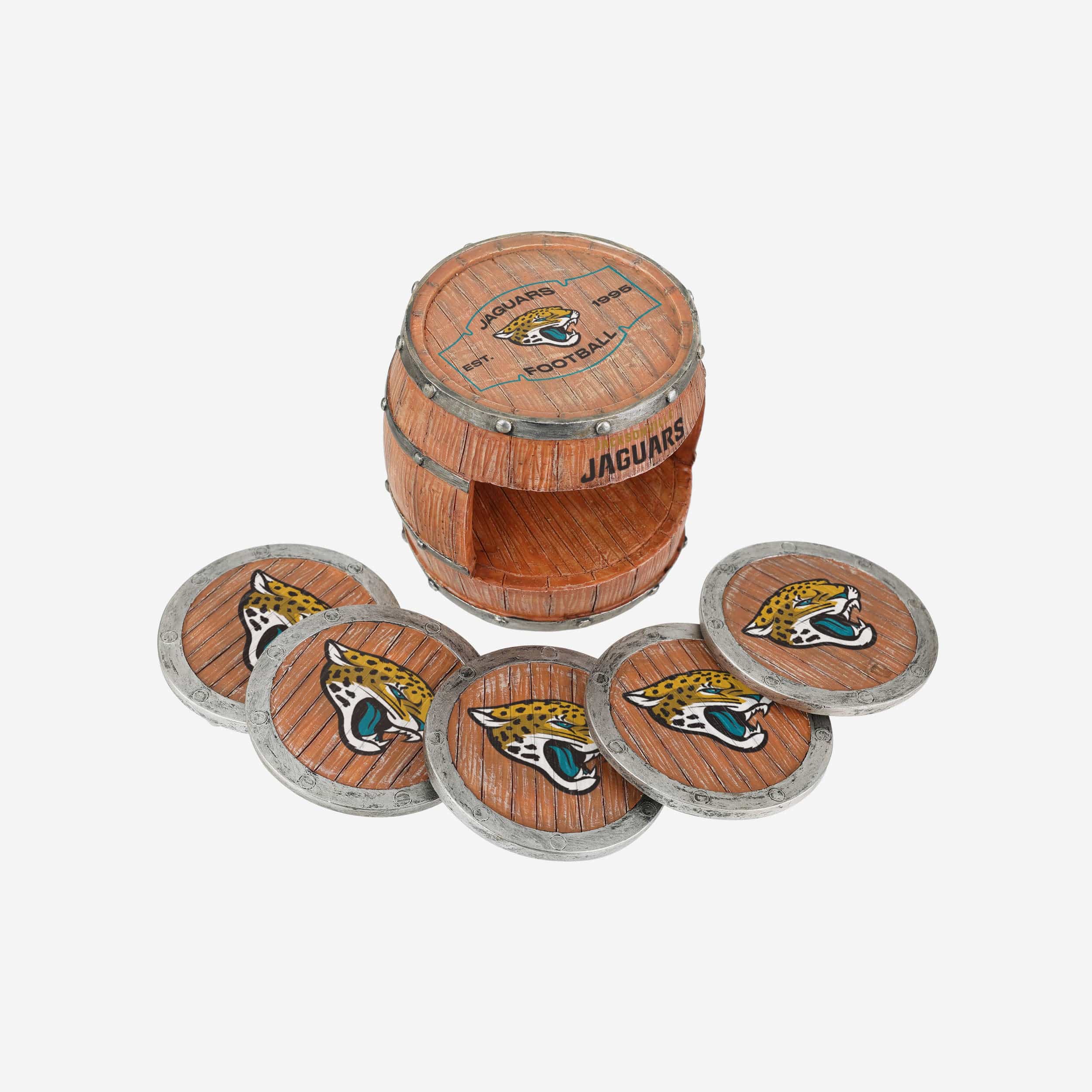 Jacksonville Jaguars 5 Pack Barrel Coaster Set - Image 3