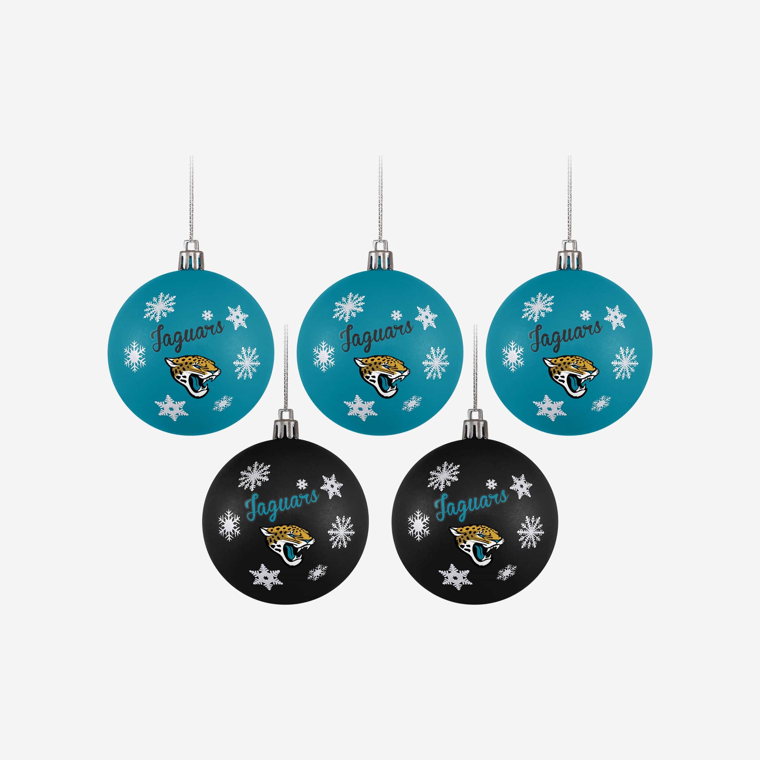 Jacksonville Jaguars 5 Pack Shatterproof Ball Ornament Set