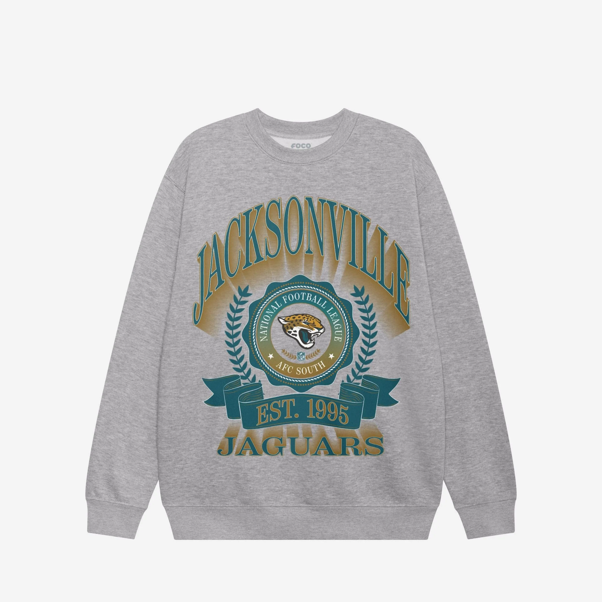 Jacksonville Jaguars Banner Crest Crew Neck Sweatshirt