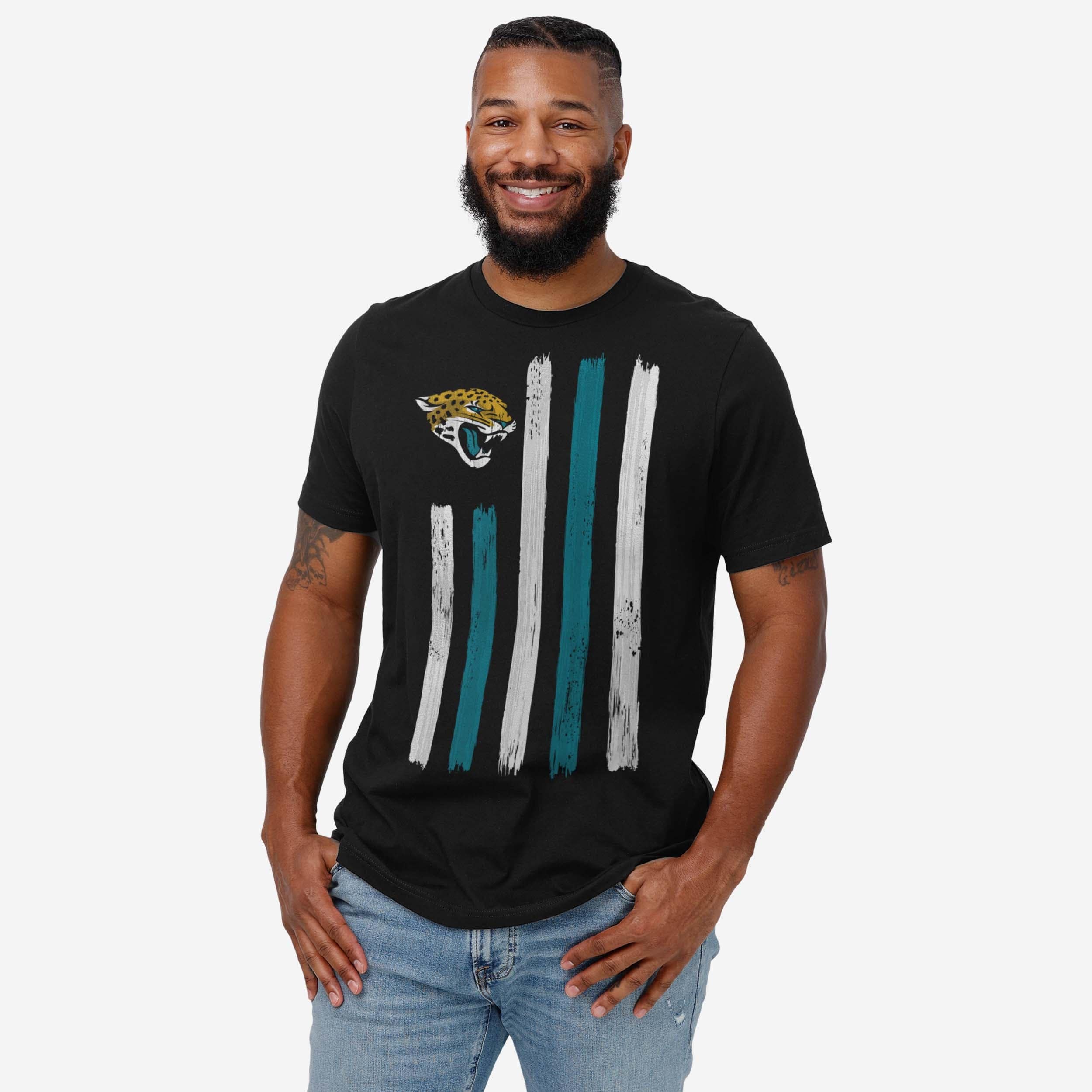 Jacksonville Jaguars Brushstroke Flag T-Shirt - Image 2