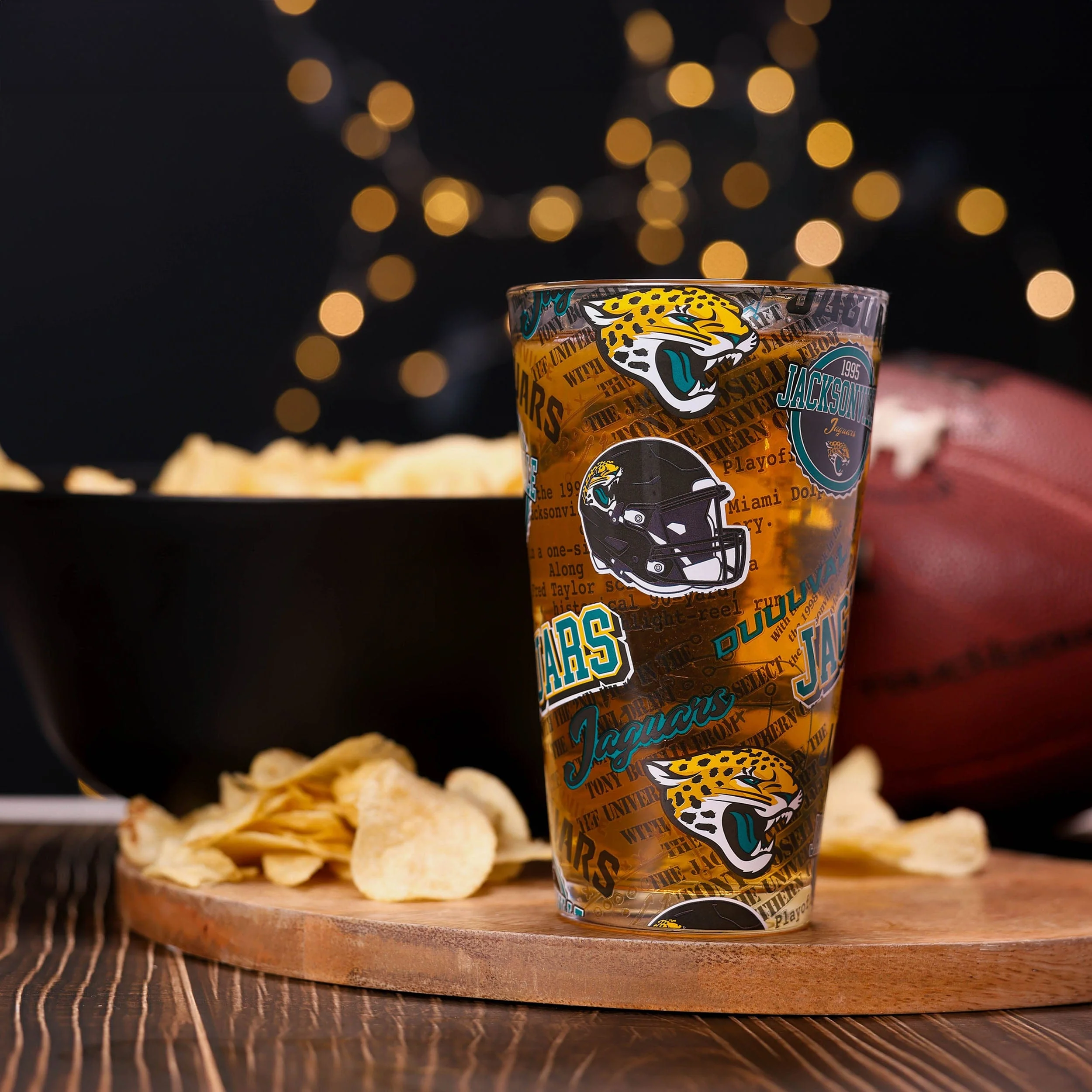 Jacksonville Jaguars Historic Print Pint Glass - Image 2