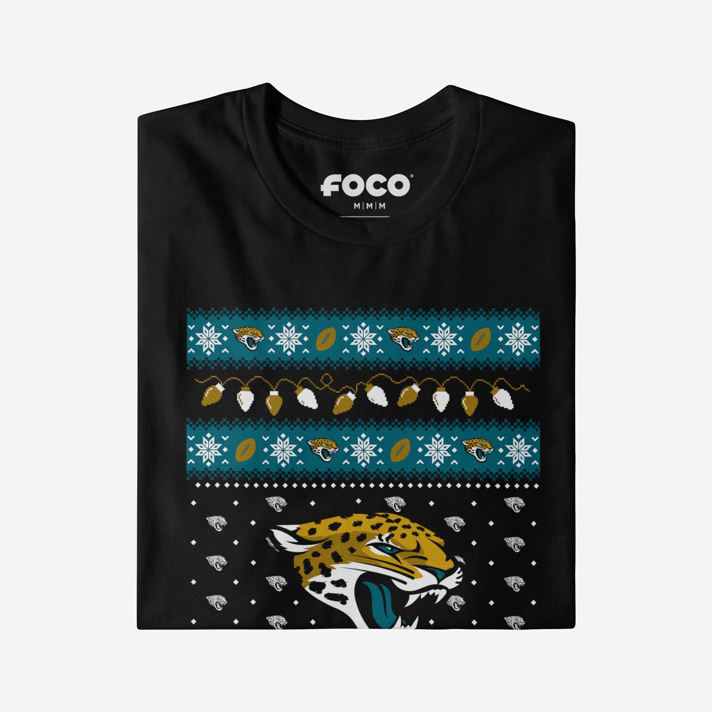 Jacksonville Jaguars Holiday Lights Sweater Long Sleeve T-Shirt - Image 4