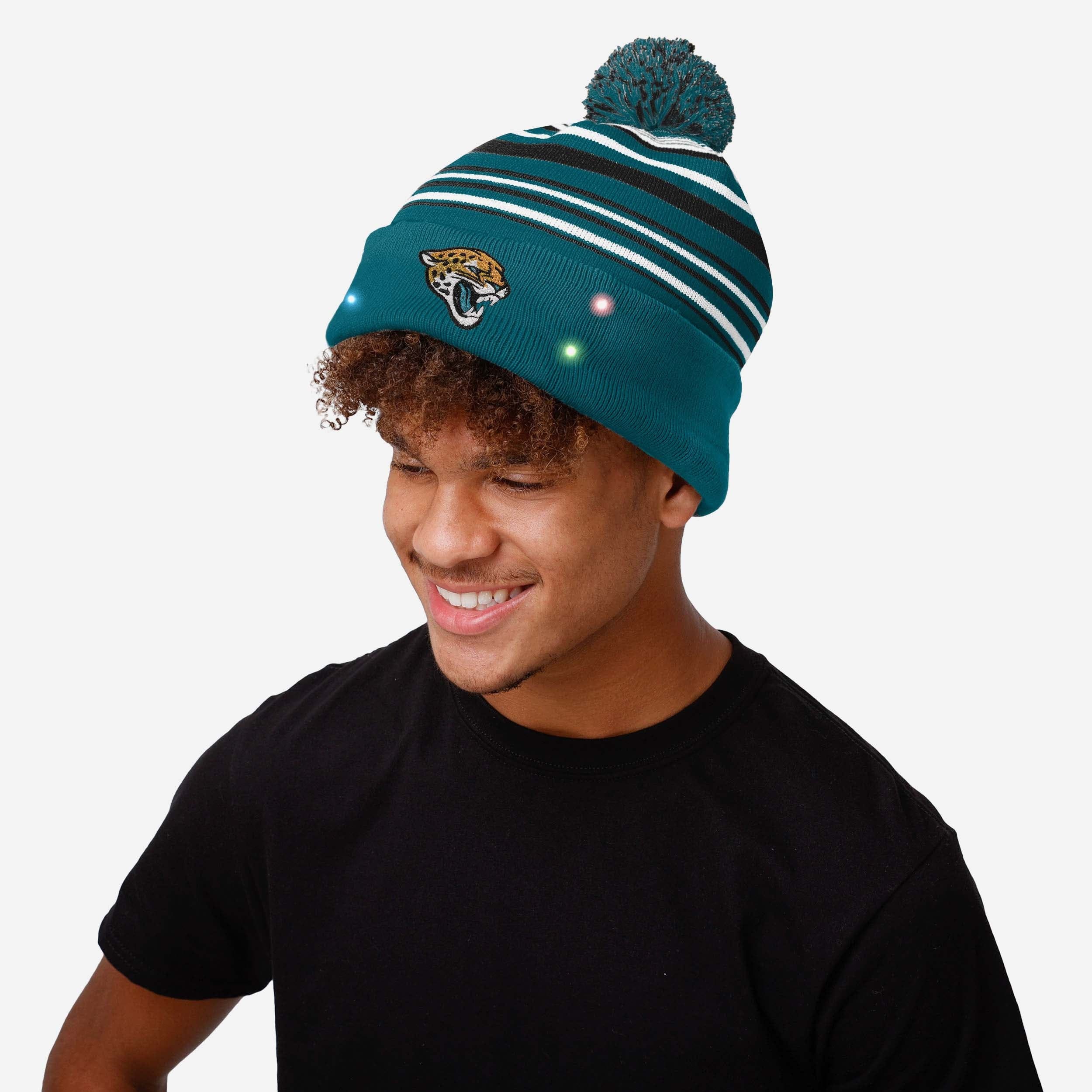 Jacksonville Jaguars Horizontal Stripe Light Up Beanie - Image 3