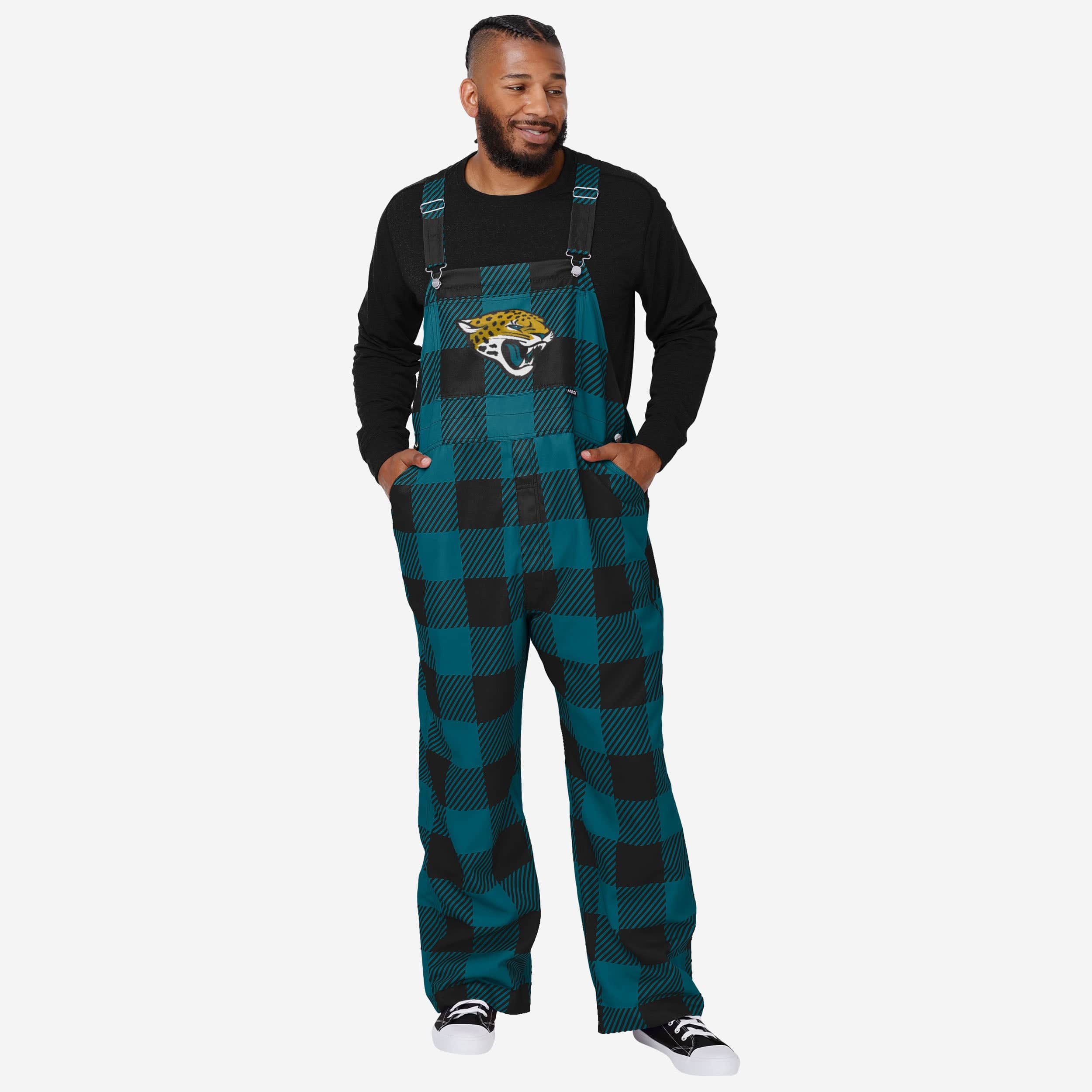 Jacksonville Jaguars Mens Plaid Bib Overalls