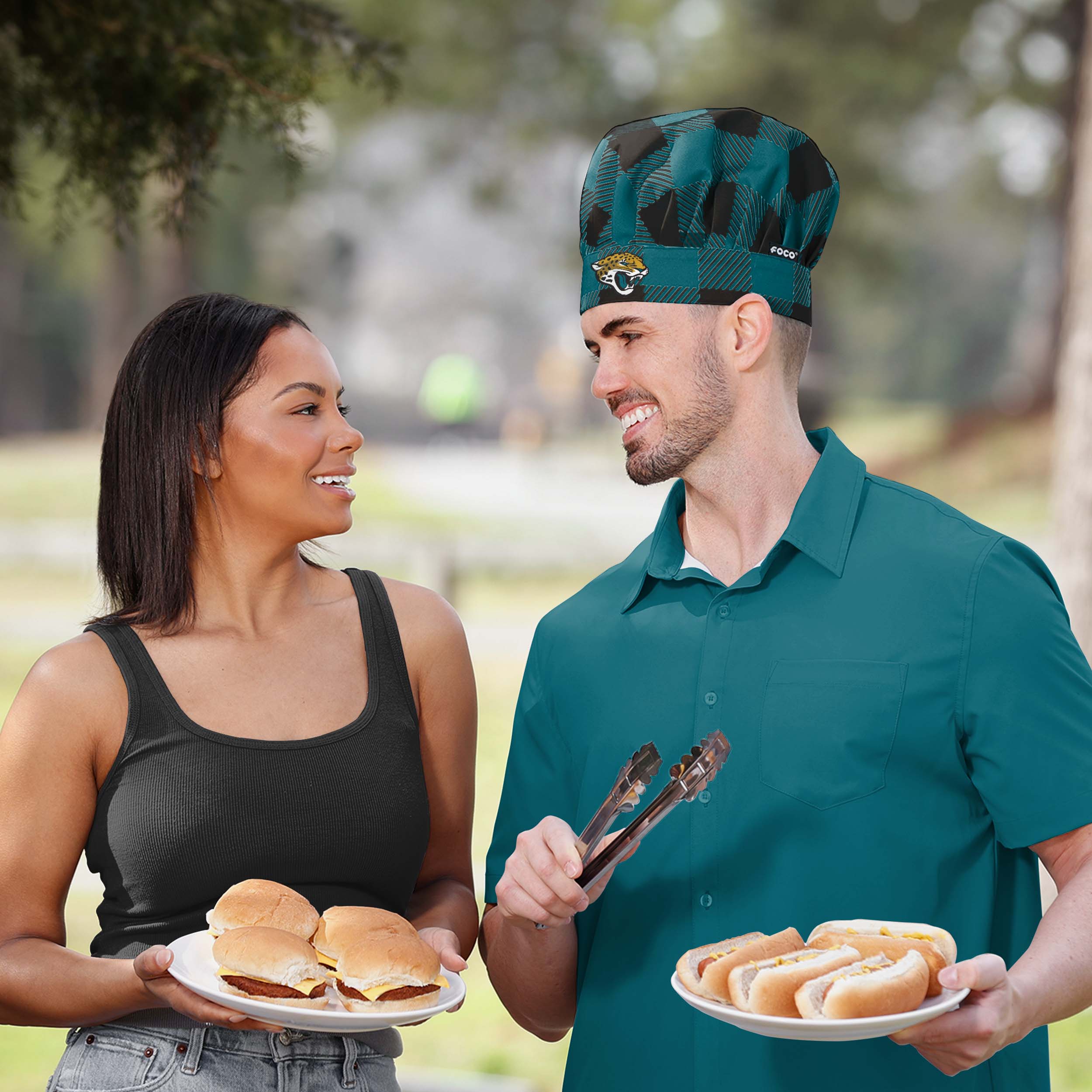 Jacksonville Jaguars Plaid Chef Hat - Image 3