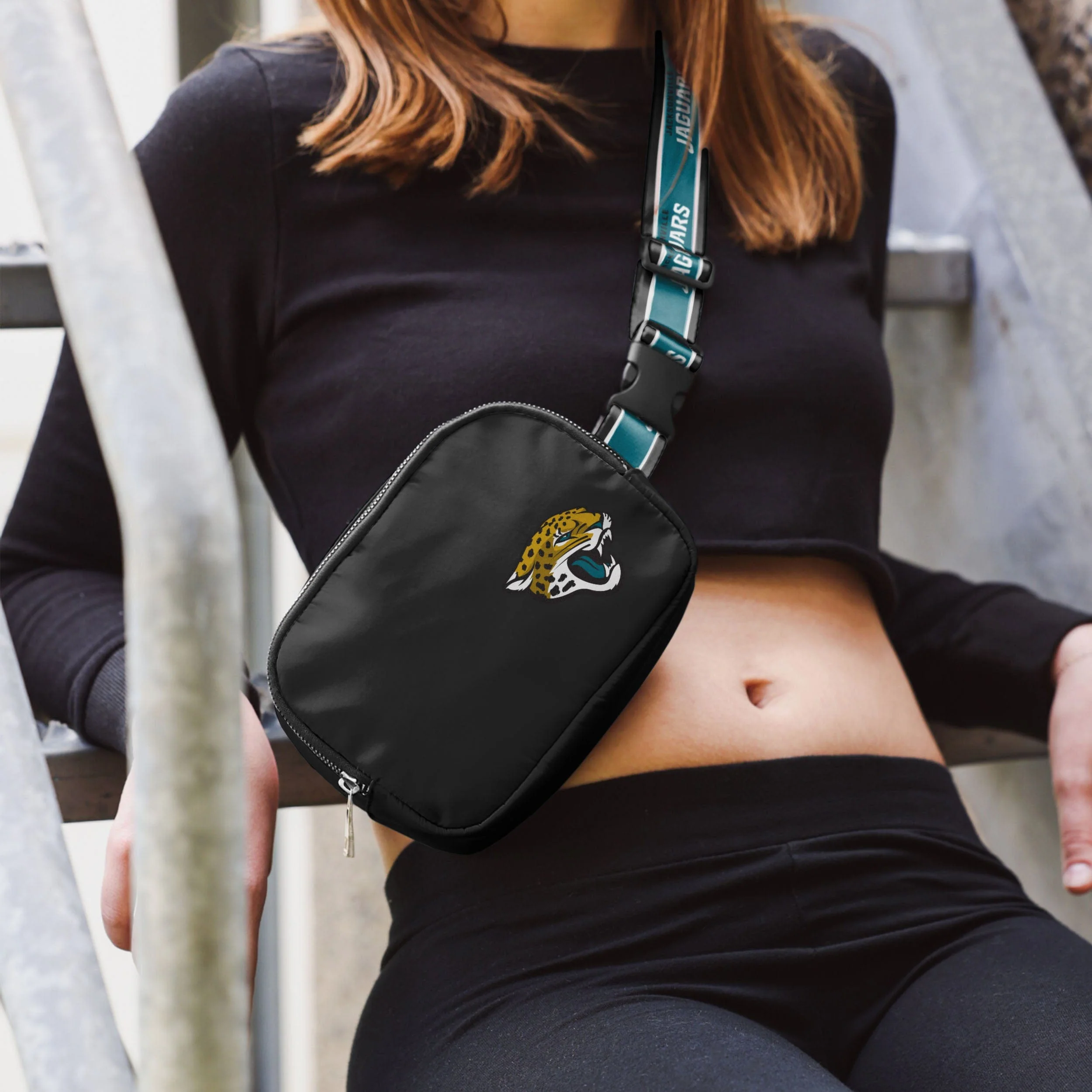 Jacksonville Jaguars Team Wordmark Crossbody Belt Bag - Image 3
