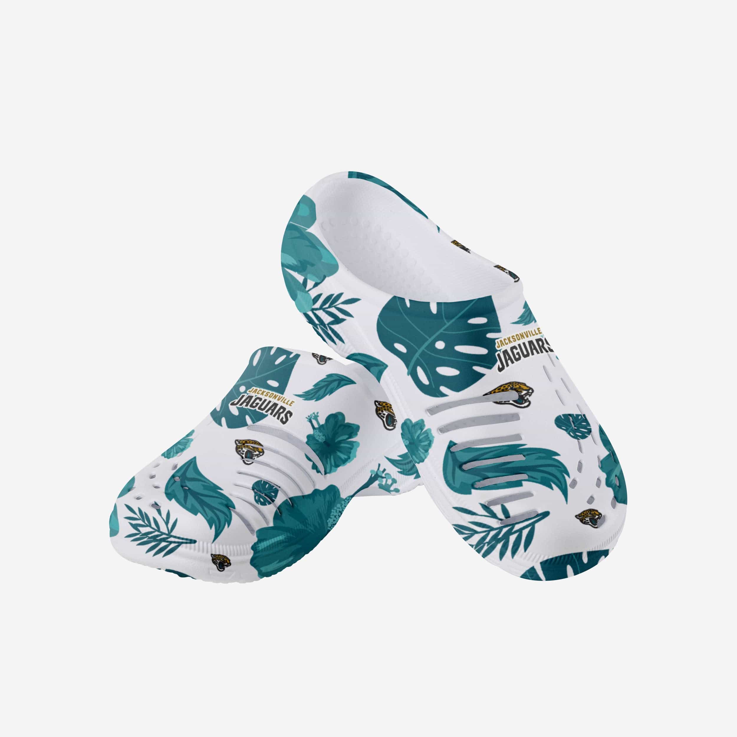 Jacksonville Jaguars Womens Floral White Clog - Image 3