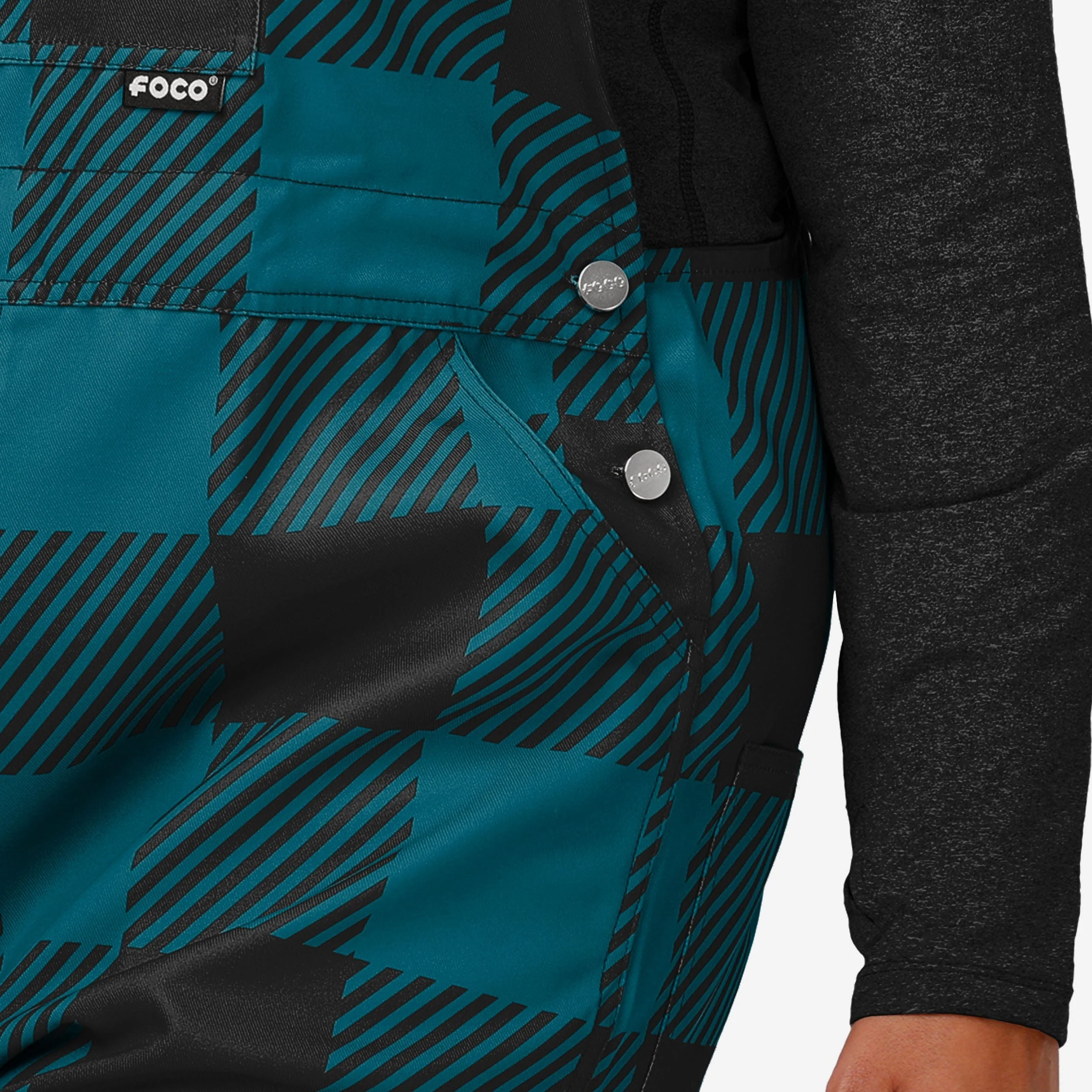 Jacksonville Jaguars Womens Plaid Bib Overalls - Image 5