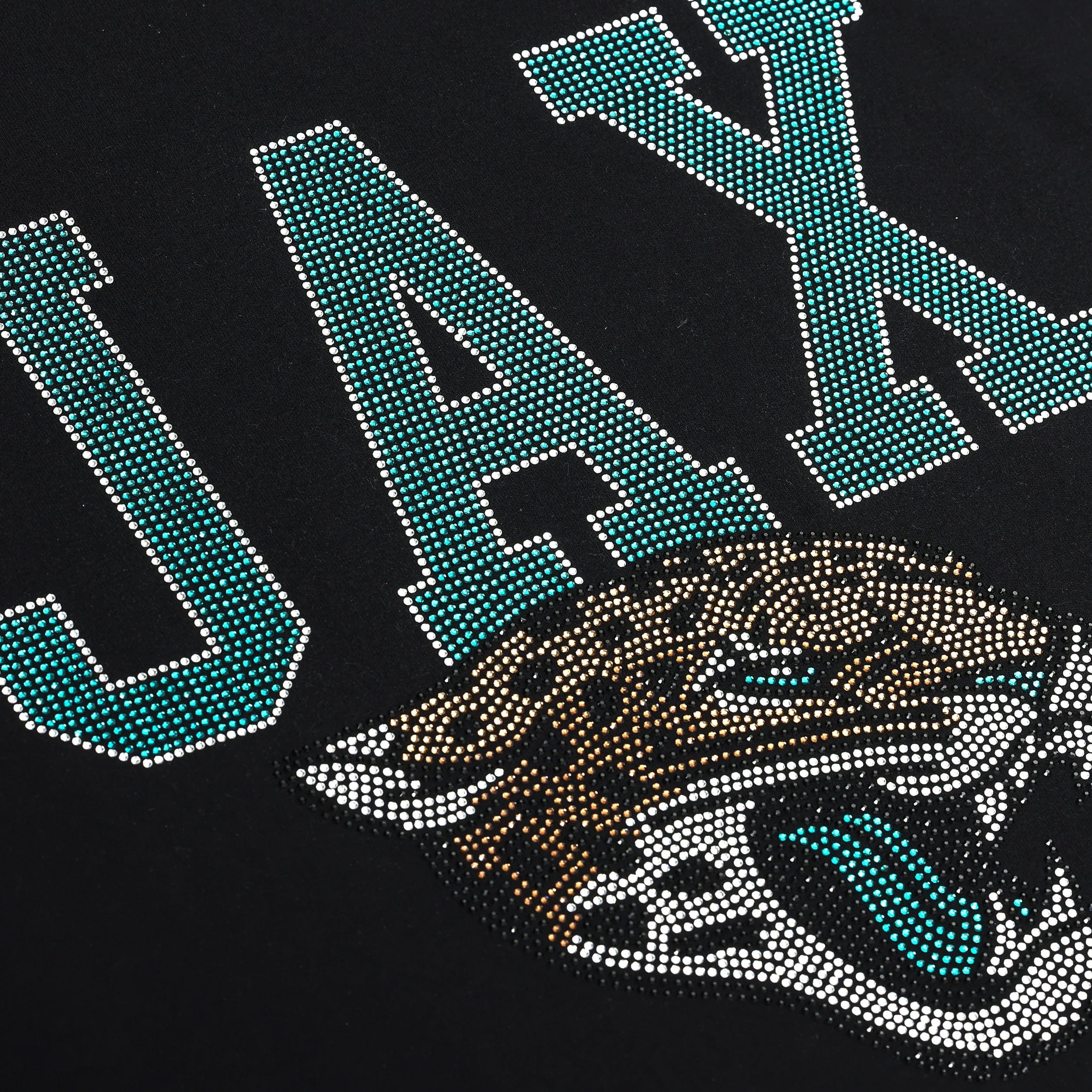 Jacksonville Jaguars Womens Rhinestone Logo Crop Top - Image 2