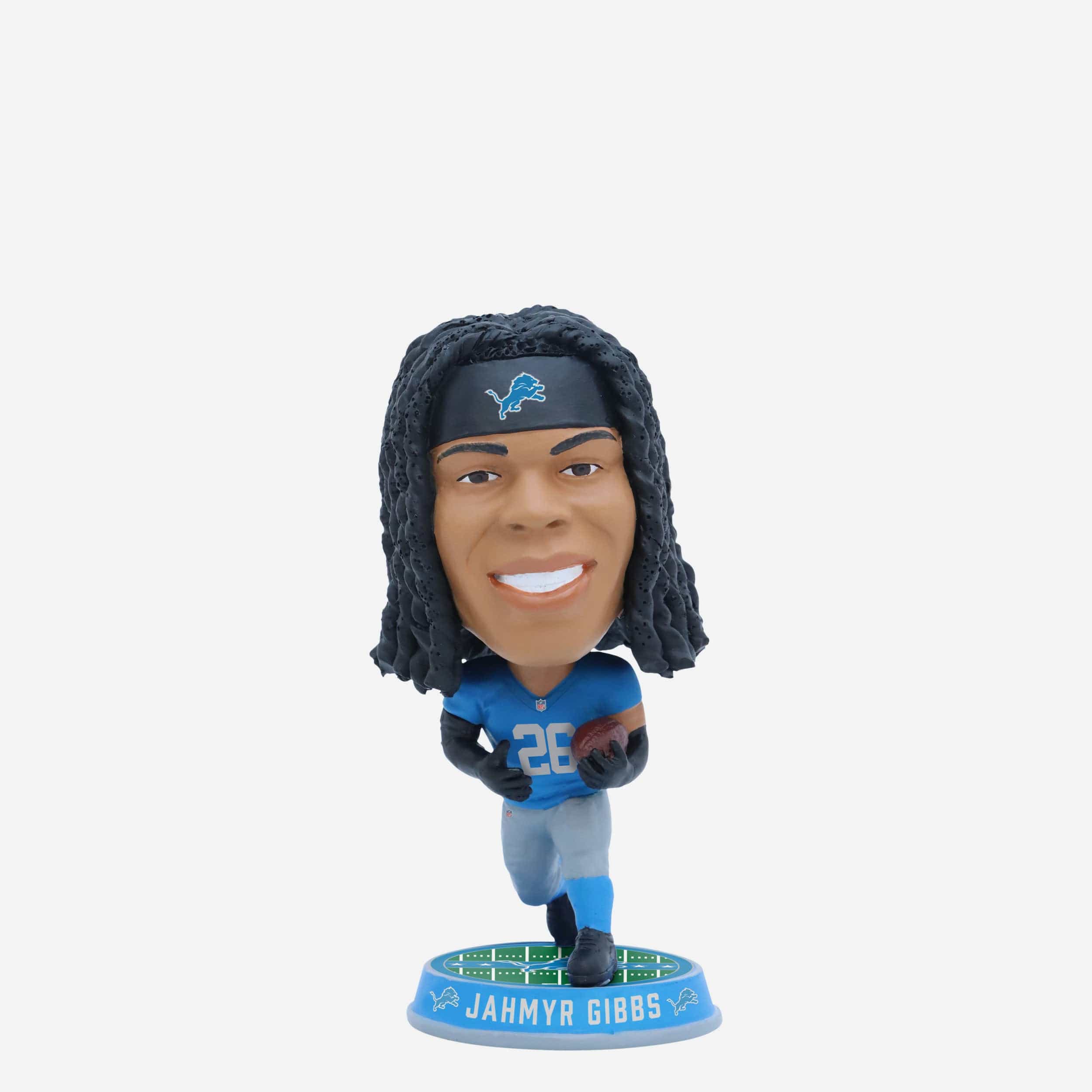 Jahmyr Gibbs Detroit Lions Retro Uniform Field Stripe Mini Bighead Bobblehead