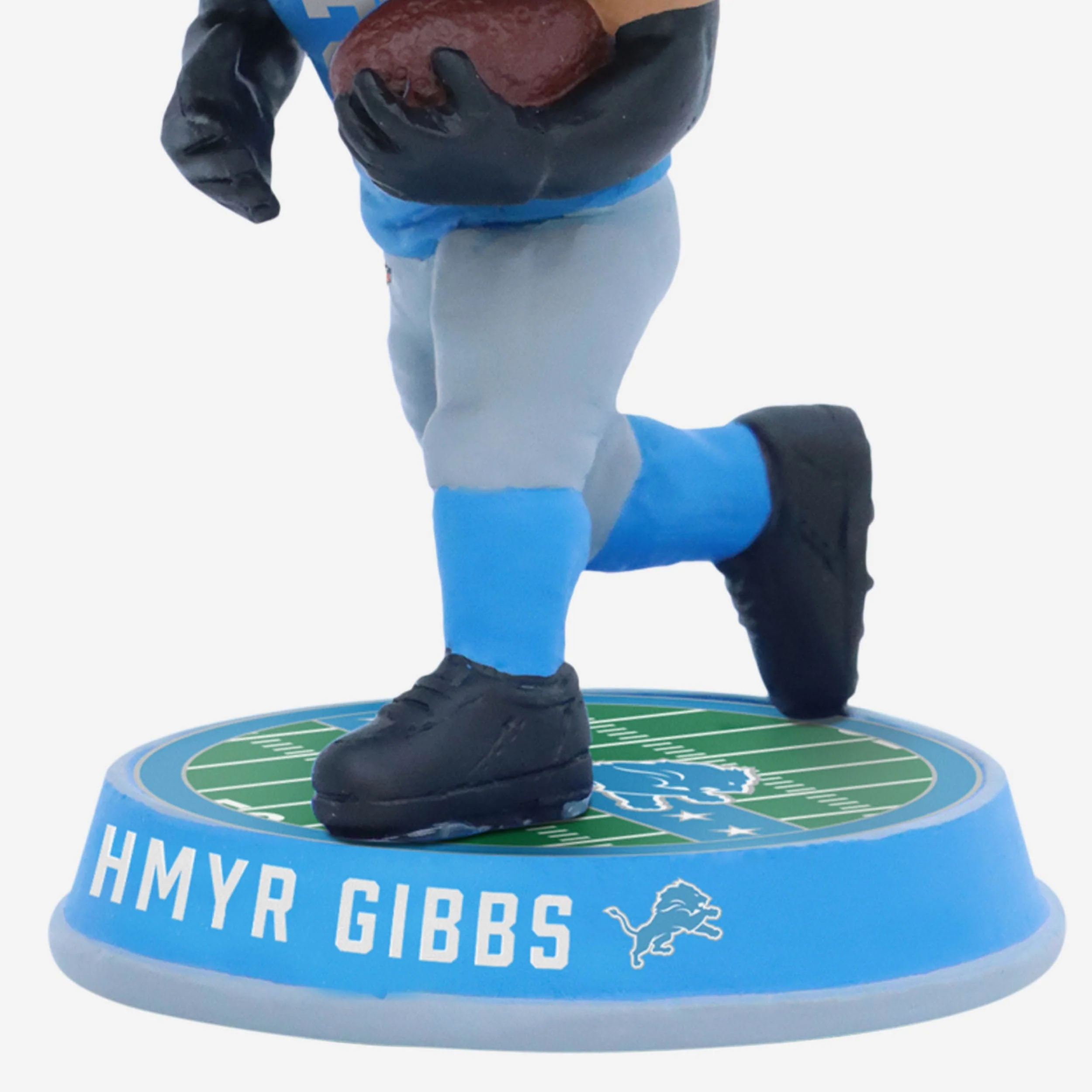 Jahmyr Gibbs Detroit Lions Retro Uniform Field Stripe Mini Bighead Bobblehead - Image 3