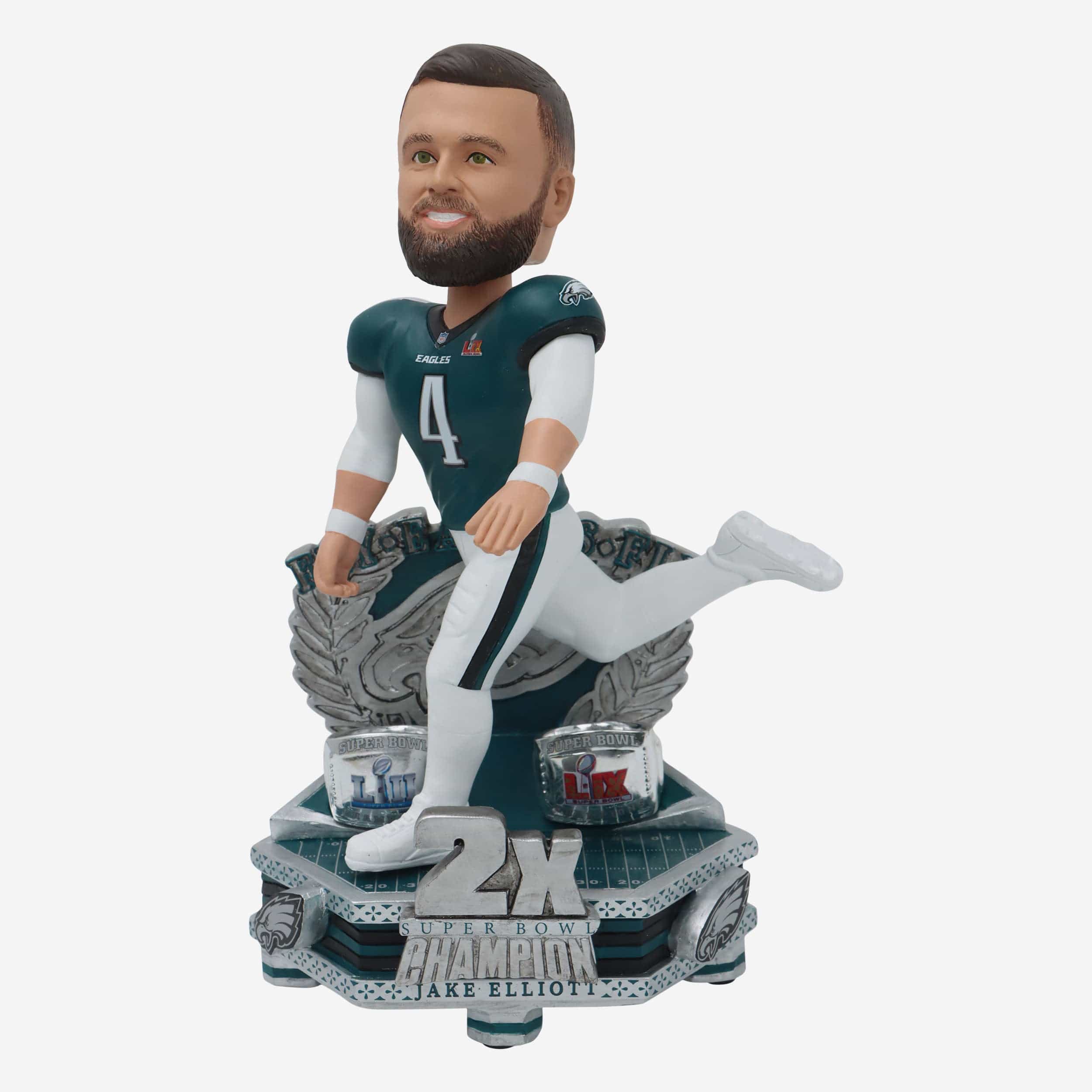 Jake Elliott Philadelphia Eagles 2x Super Bowl LIX Champions Bobblehead