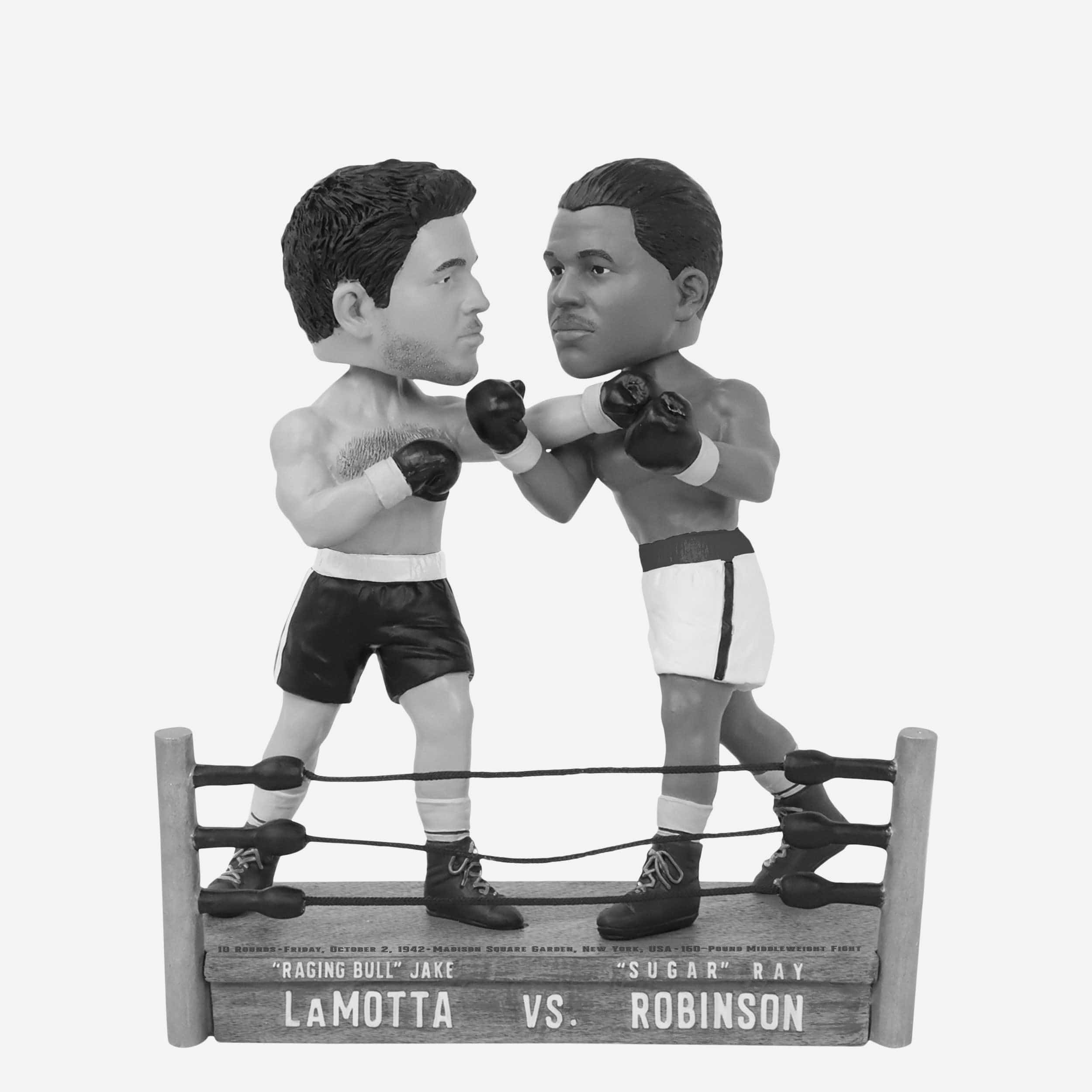 Jake LaMotta & Sugar Ray Robinson Between the Ropes Boxing Ring Dual Bobblehead