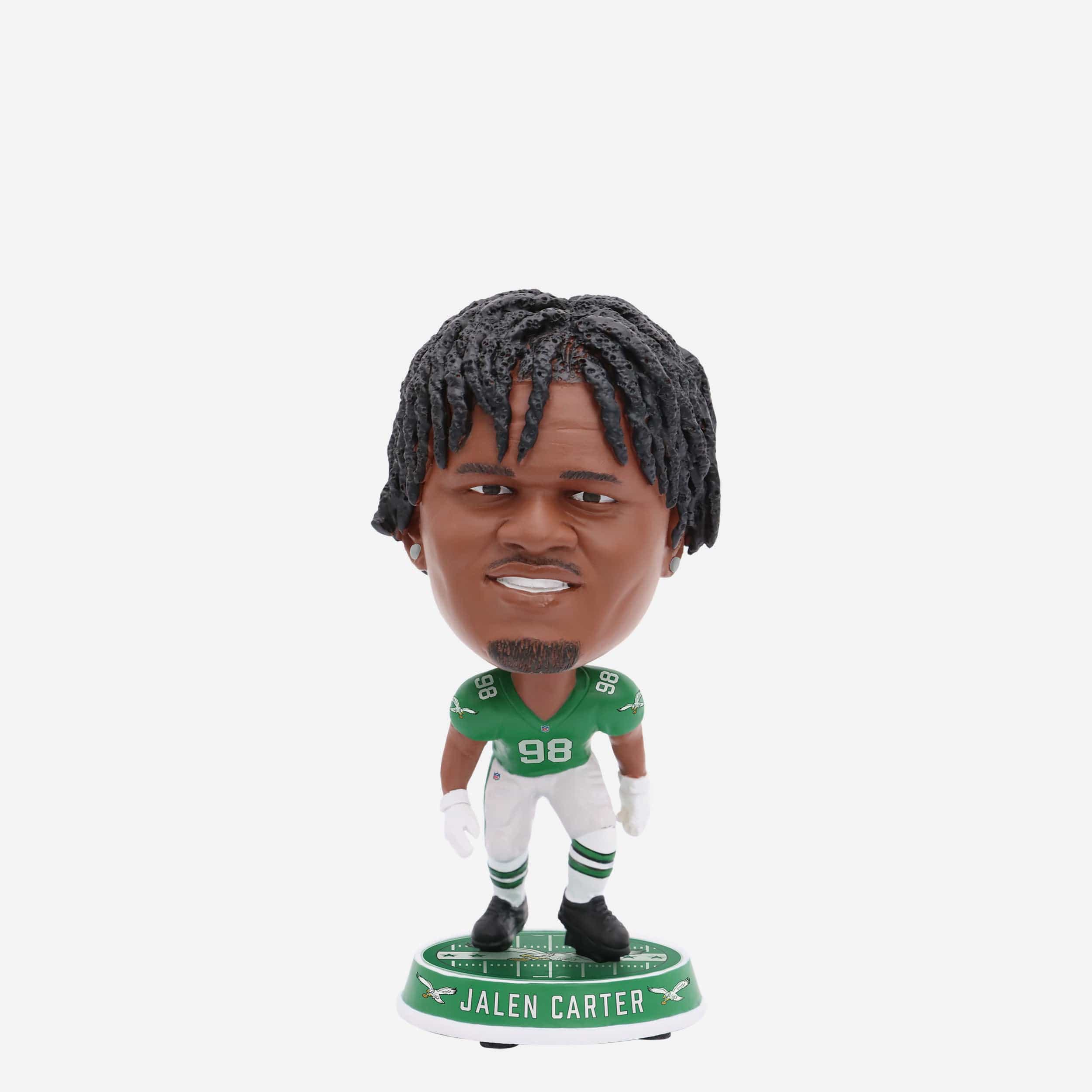 Jalen Carter Philadelphia Eagles Kelly Green Uniform Field Stripe Mini Bighead Bobblehead
