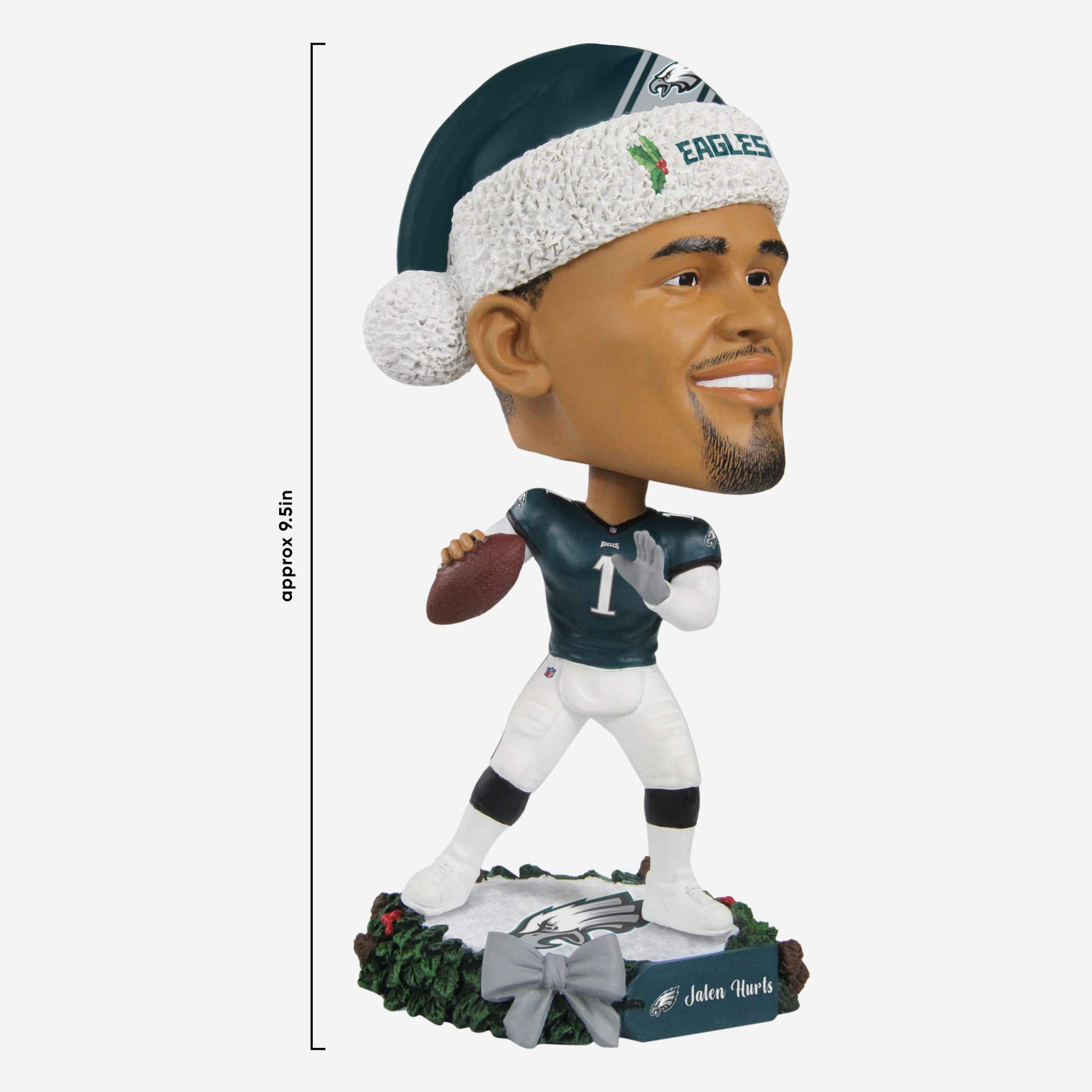 Jalen Hurts Philadelphia Eagles Holiday Wreath Bighead Bobblehead - Image 3