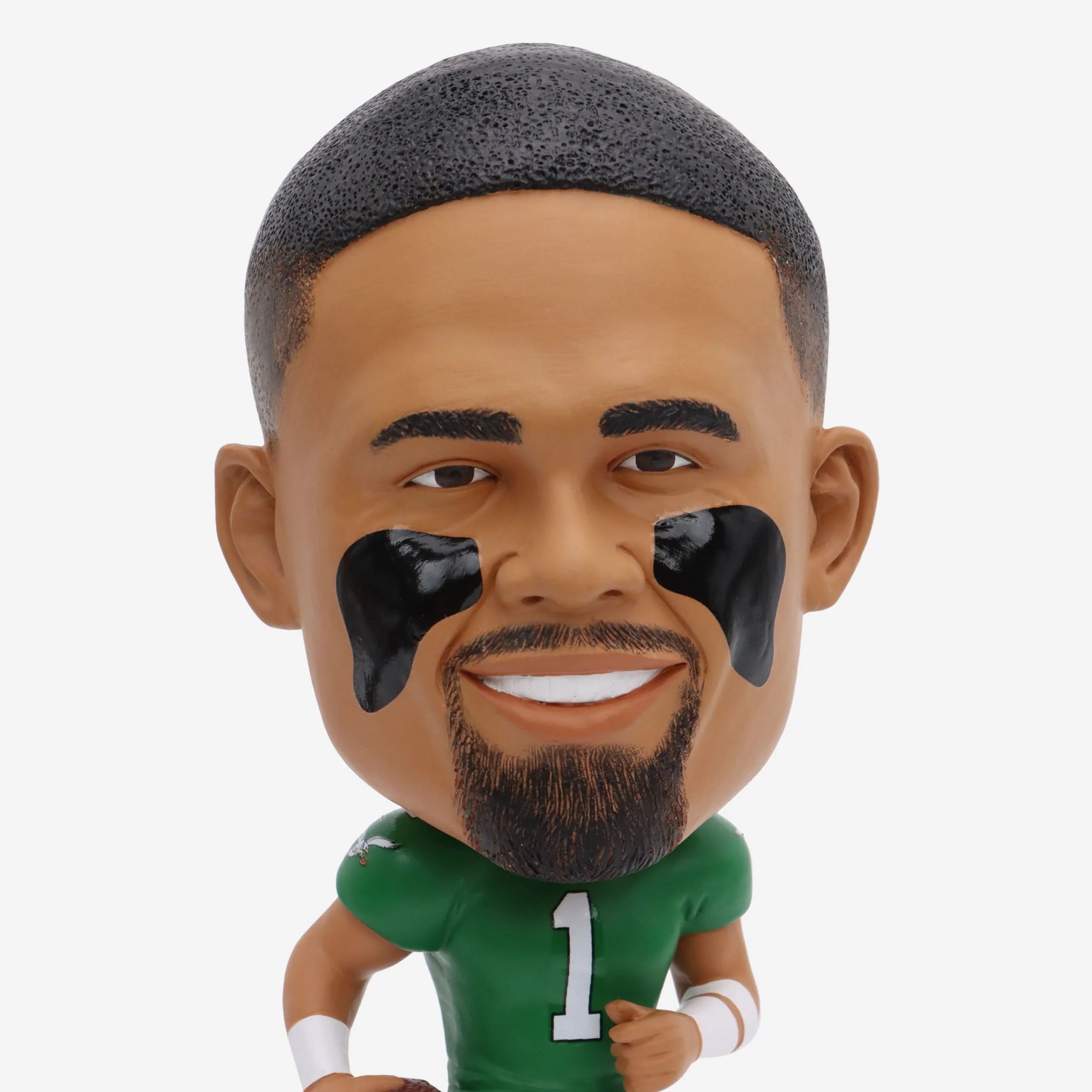 Jalen Hurts Philadelphia Eagles Kelly Green Uniform Field Stripe Bighead Bobblehead - Image 2