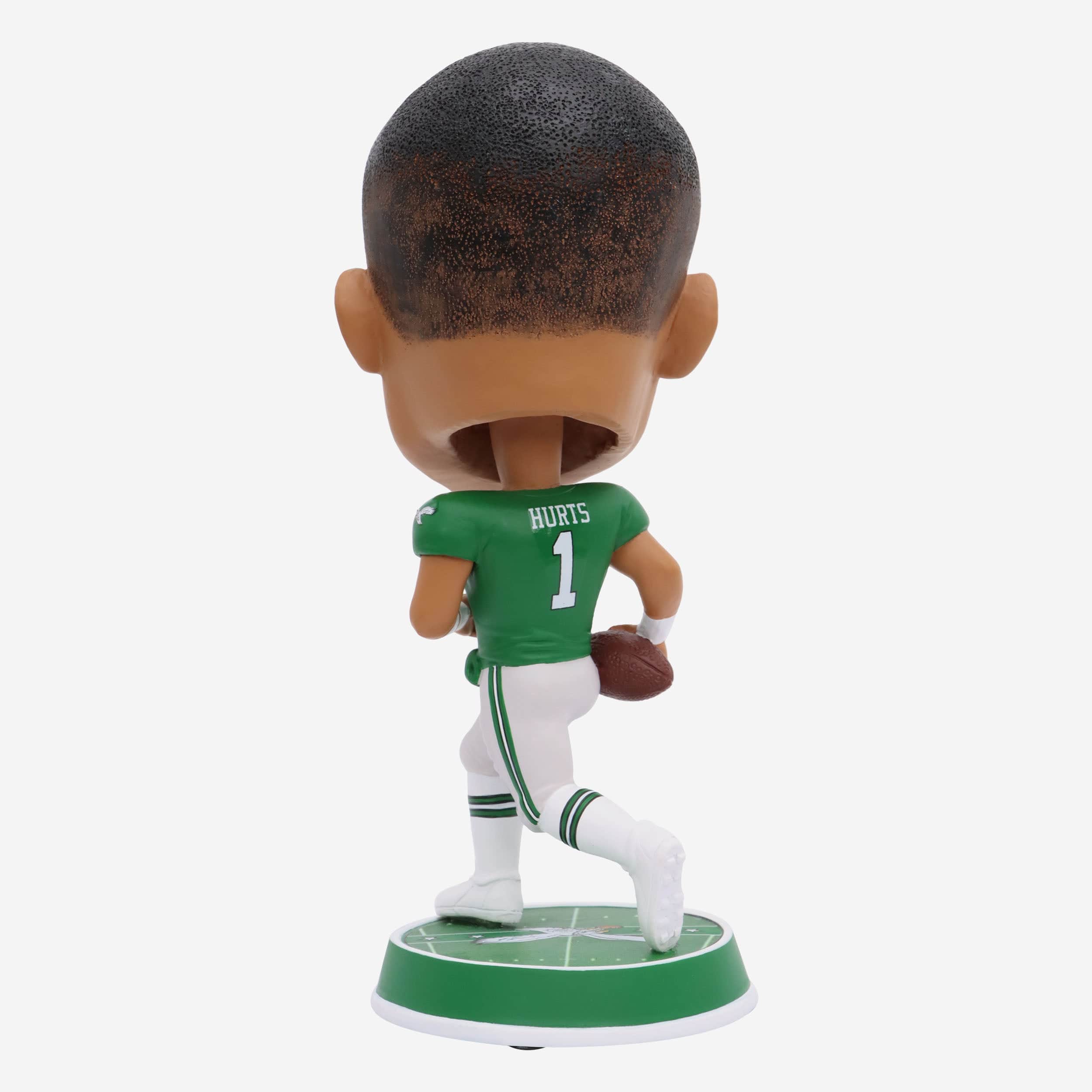 Jalen Hurts Philadelphia Eagles Kelly Green Uniform Field Stripe Bighead Bobblehead - Image 5