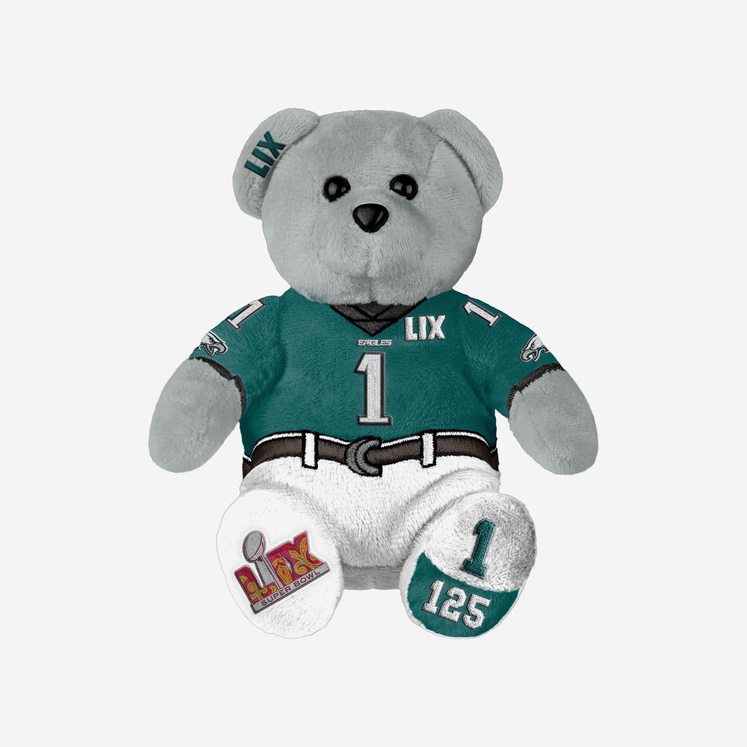Jalen Hurts Philadelphia Eagles Super Bowl LIX Bound Team Beans Embroidered Player Bear - Image 3