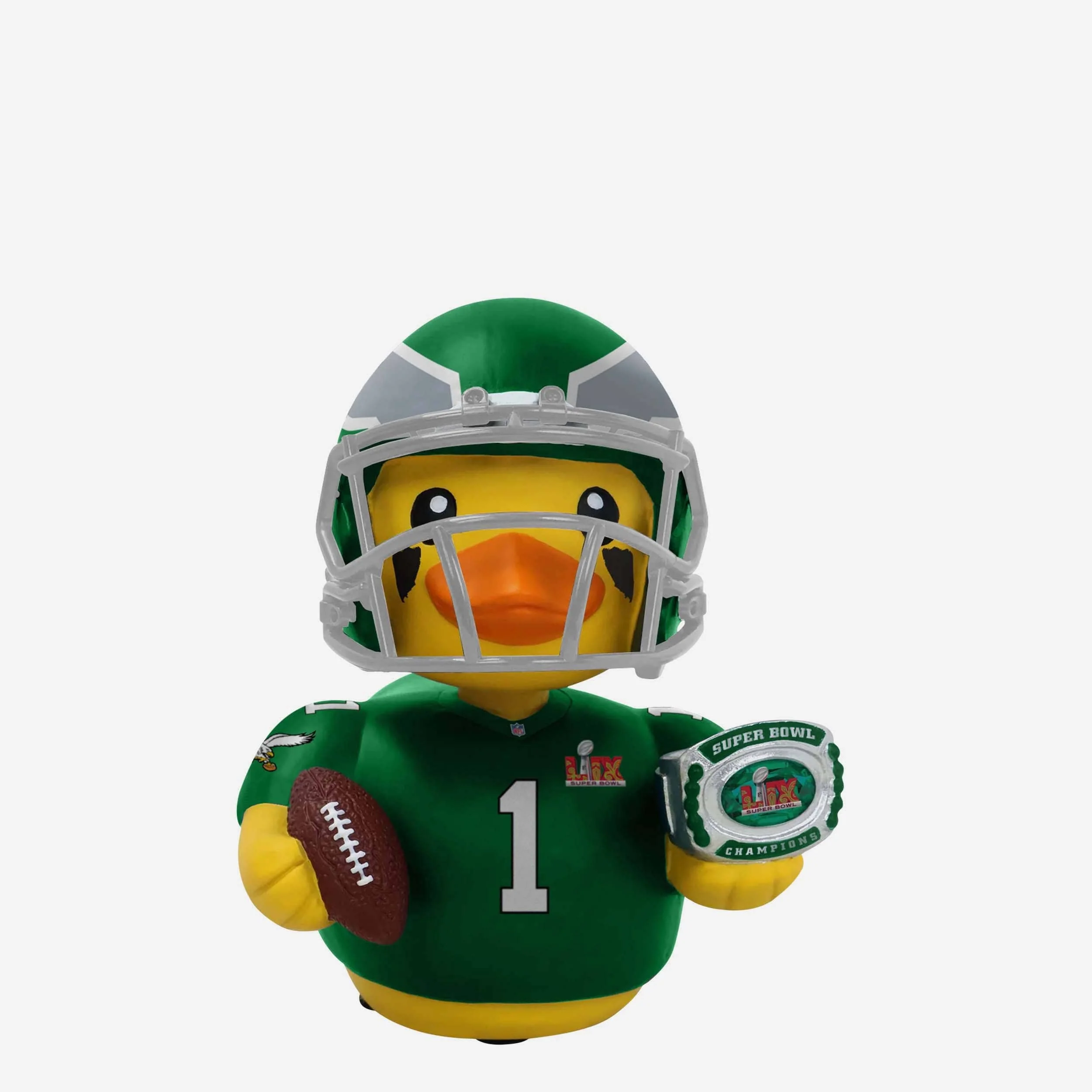 Jalen Hurts Philadelphia Eagles Super Bowl LIX Champions Kelly Green Player Bobble Duck Mini Bobblehead