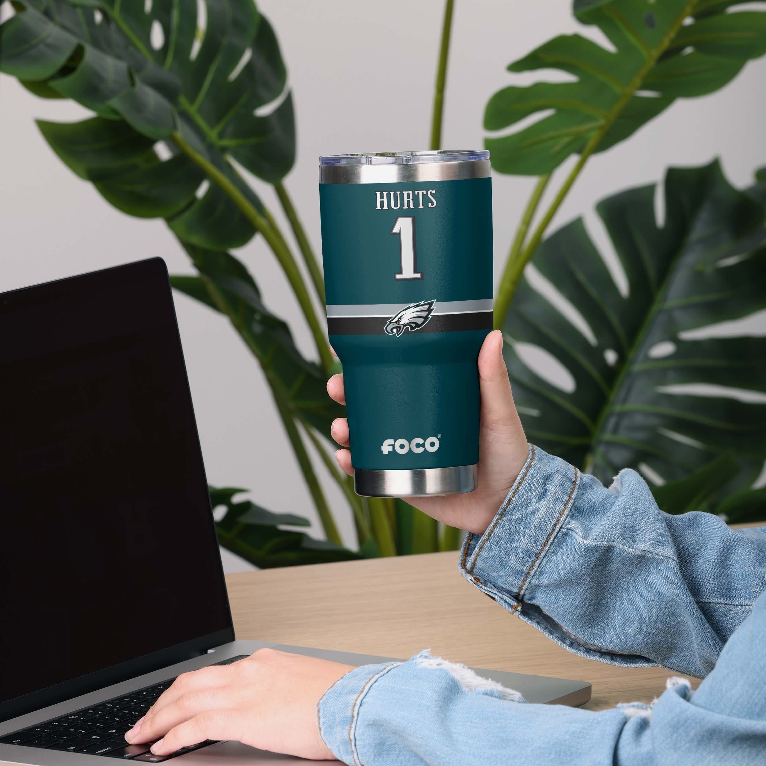 Jalen Hurts Philadelphia Eagles Team Logo 30 oz Player Tumbler - Image 4