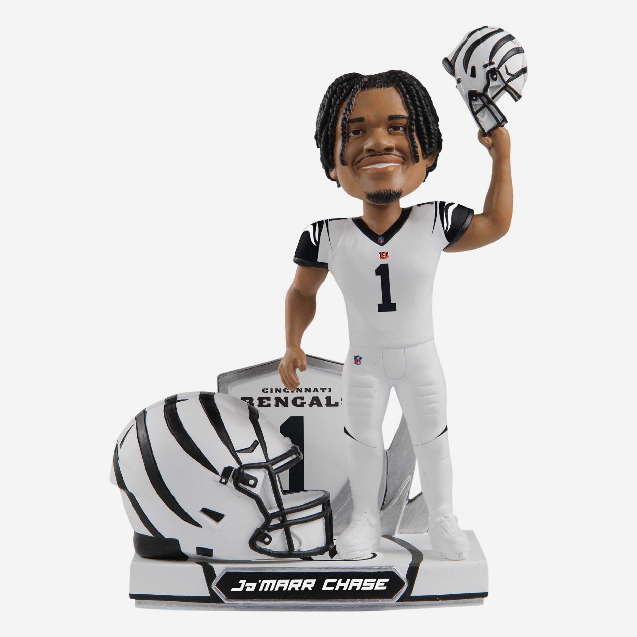 Ja'Marr Chase Cincinnati Bengals 2022 Alternate Helmet Bobblehead