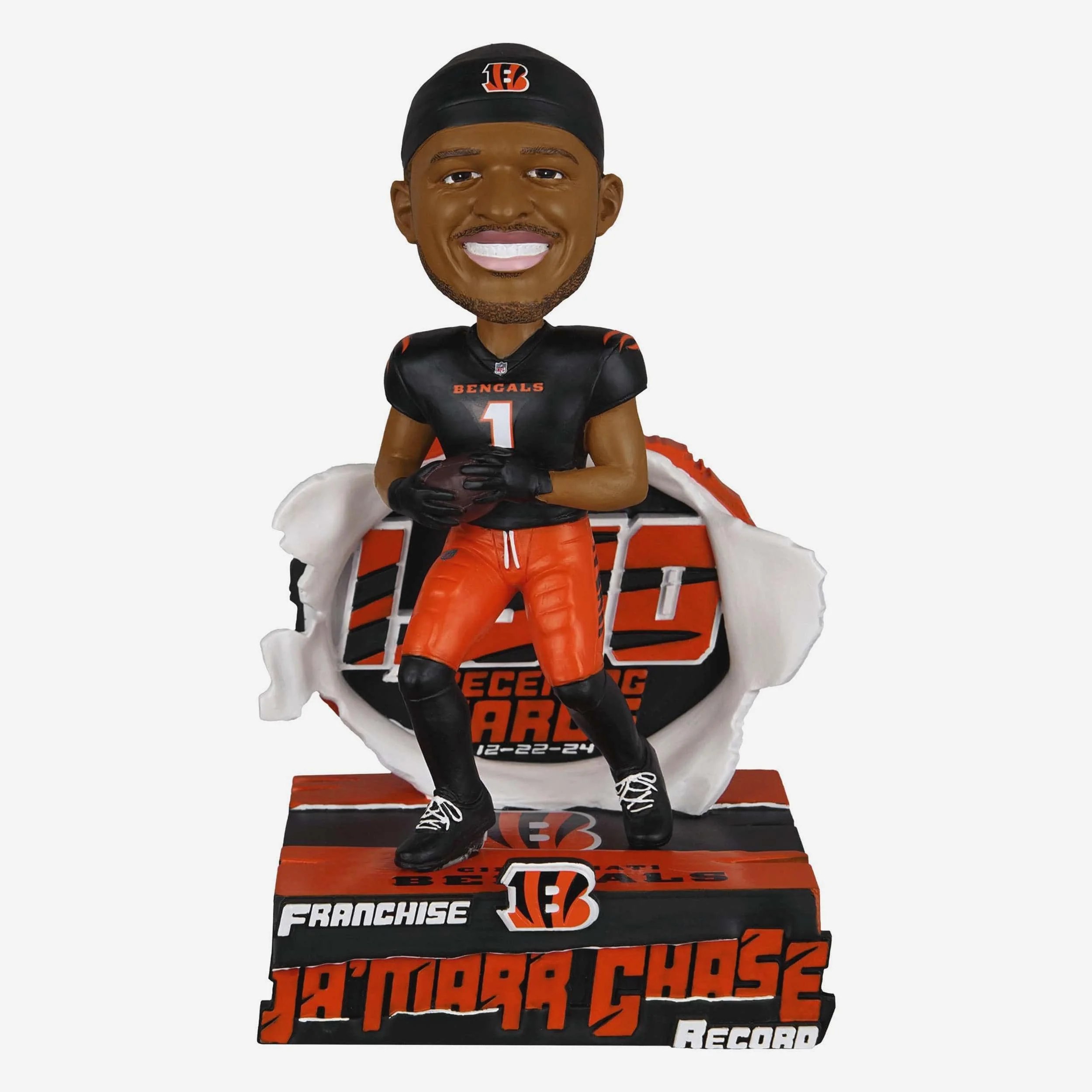 Ja'Marr Chase Cincinnati Bengals Franchise Receiving Record Bobblehead