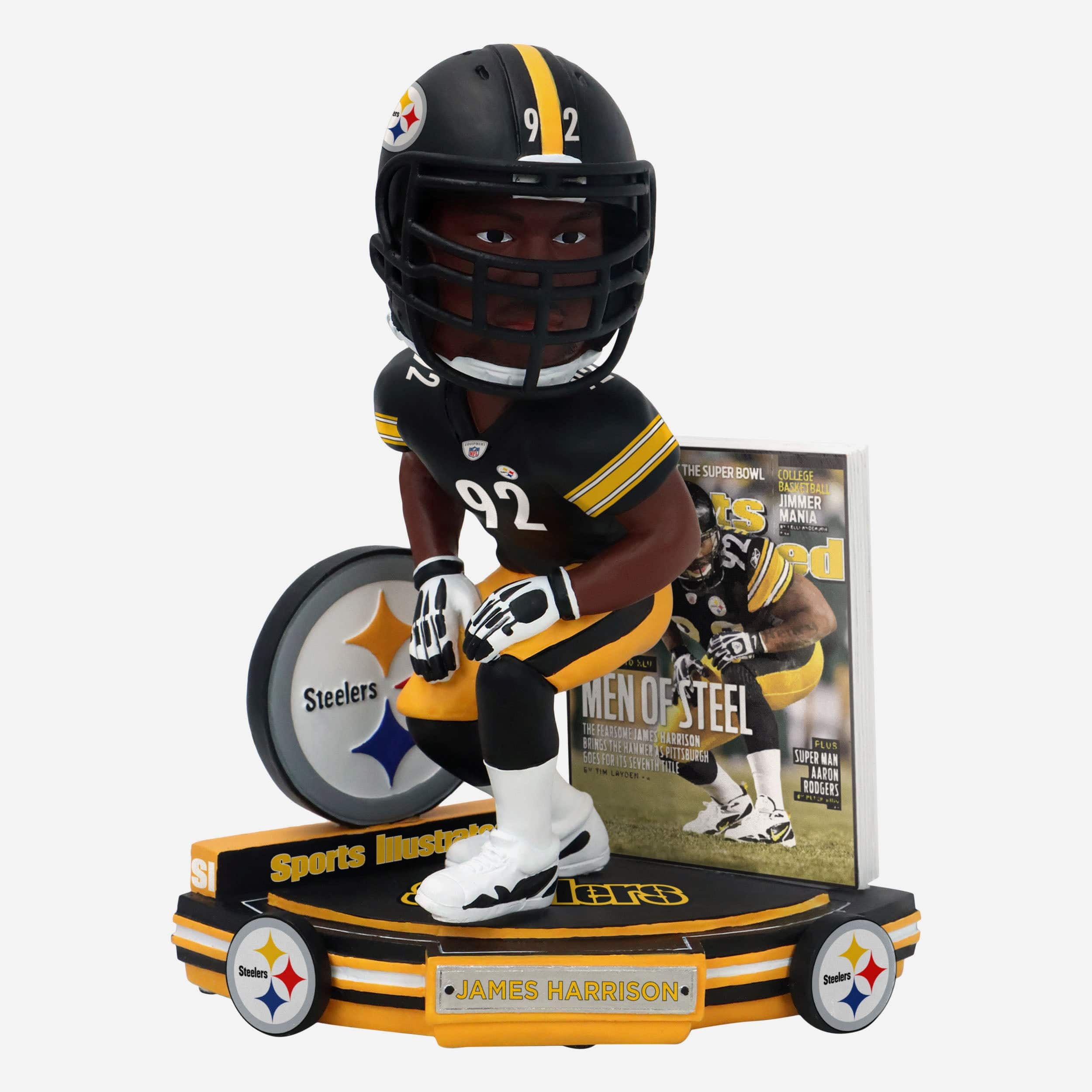 James Harrison Pittsburgh Steelers Men of Steel Sports Illustrated Cover Bobblehead