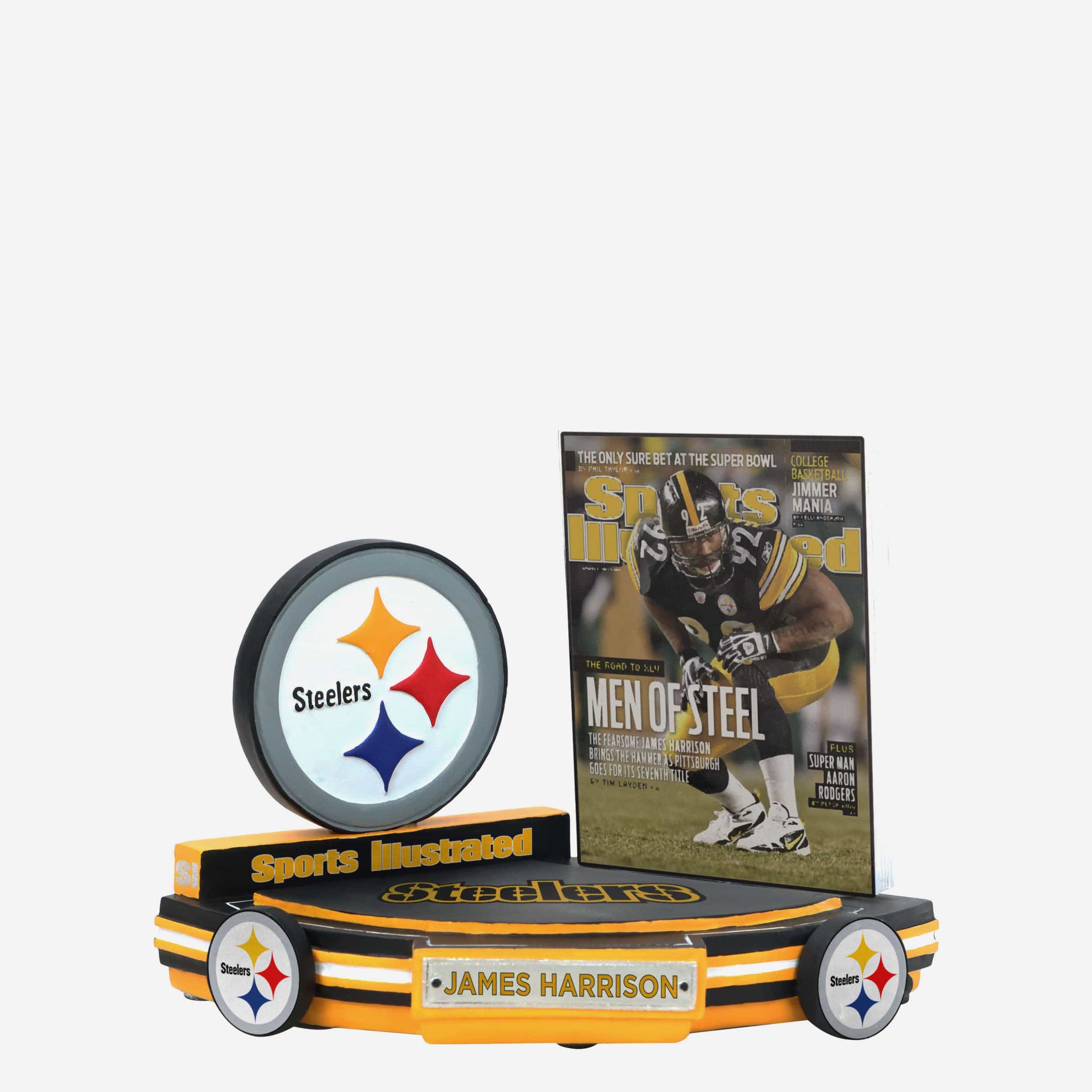 James Harrison Pittsburgh Steelers Men of Steel Sports Illustrated Cover Bobblehead - Image 4