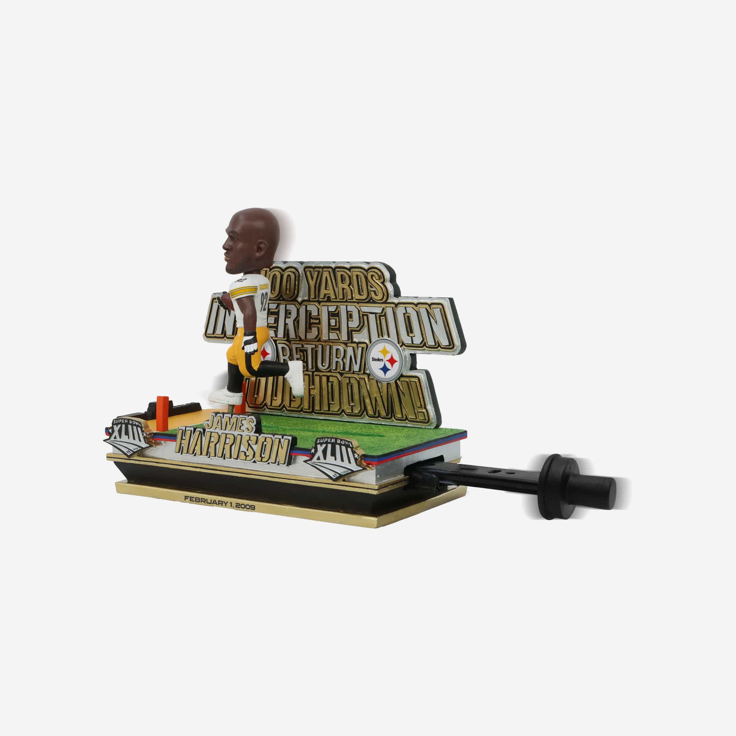 James Harrison Pittsburgh Steelers Super Bowl XLIII Interception Return Touchdown Slider Bobblehead - Image 4