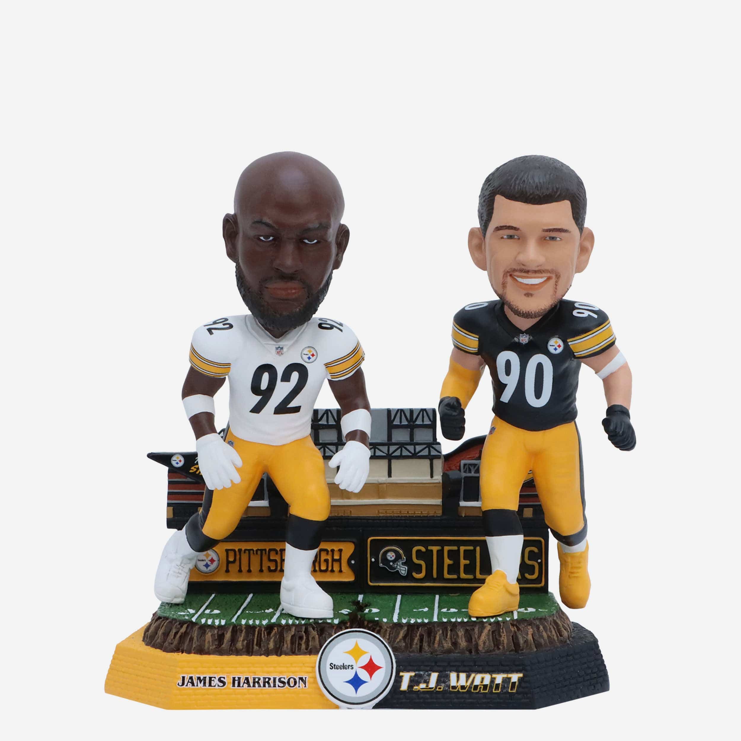 James Harrison & TJ Watt Pittsburgh Steelers Then and Now Bobblehead