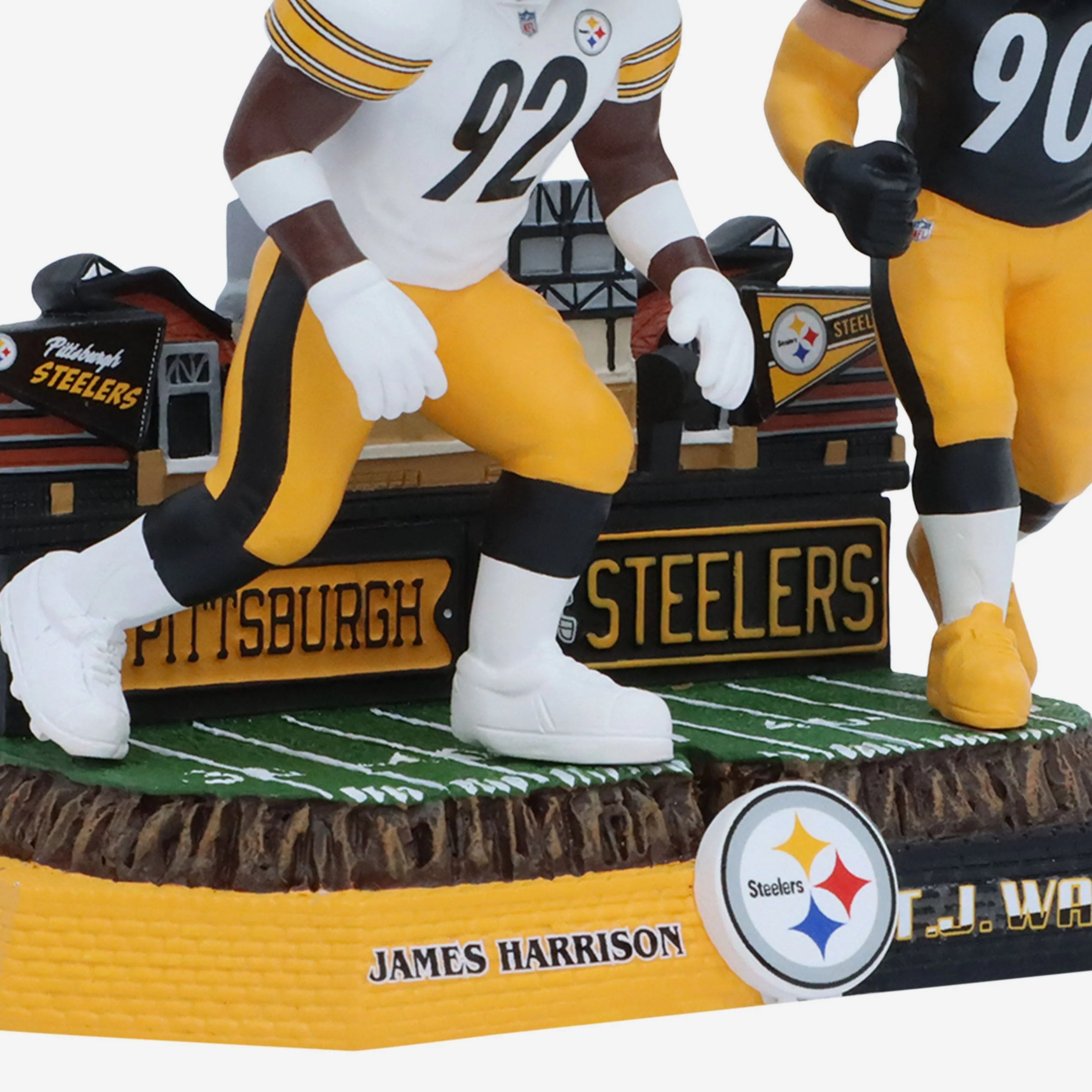 James Harrison & TJ Watt Pittsburgh Steelers Then and Now Bobblehead - Image 4