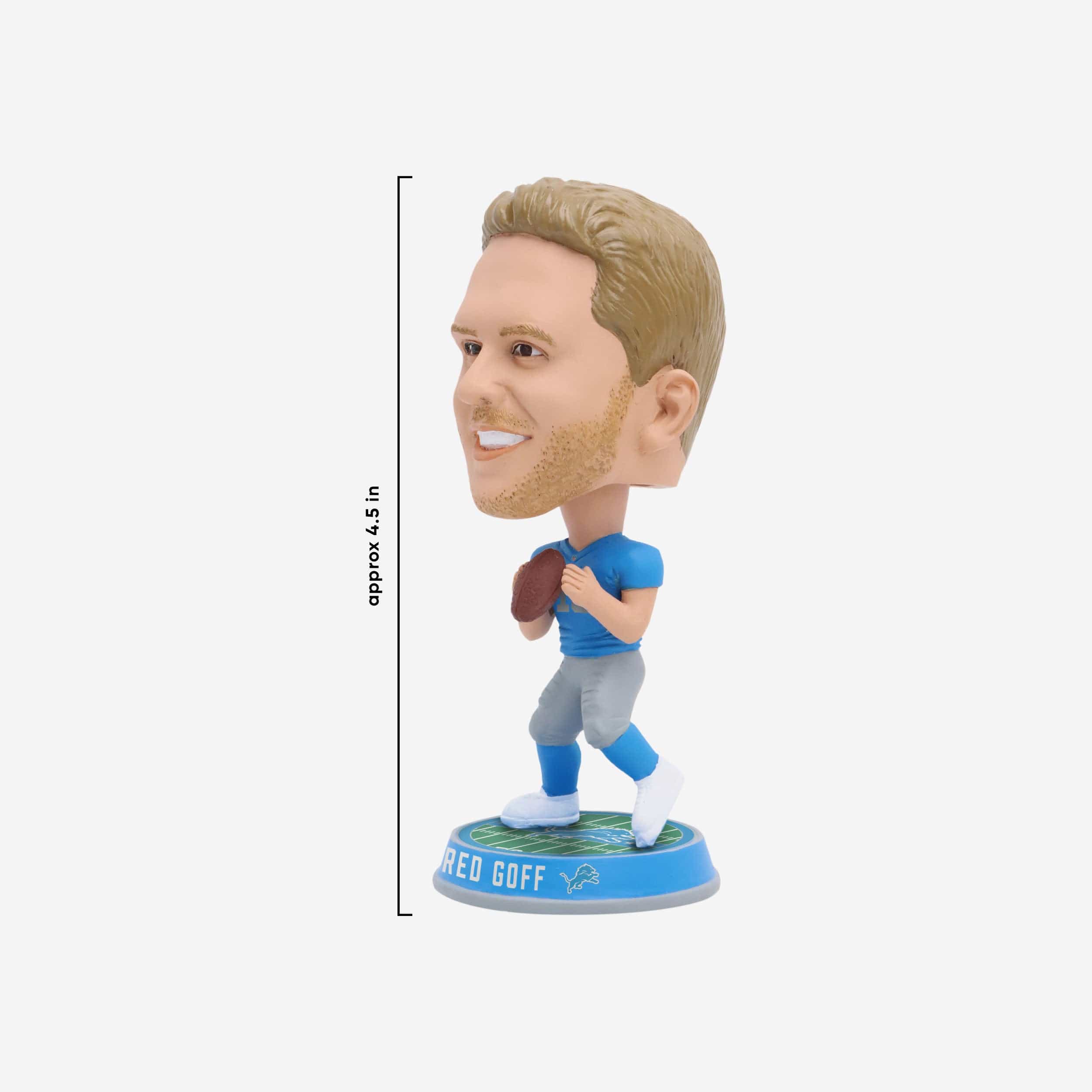 Jared Goff Detroit Lions Retro Uniform Field Stripe Mini Bighead Bobblehead - Image 4