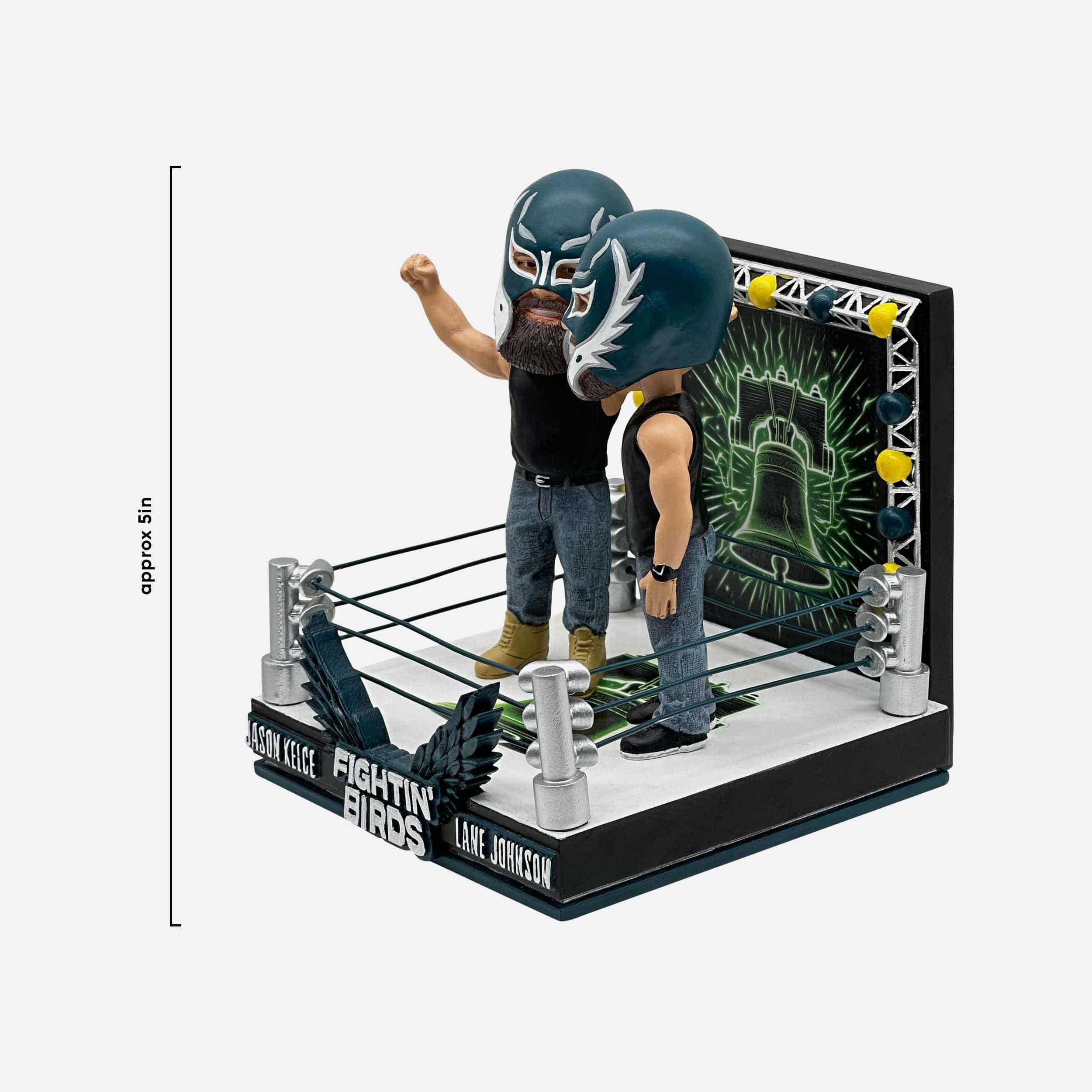 Jason Kelce & Lane Johnson Fightin' Birds Wrestling Dual Bobblehead - Image 5