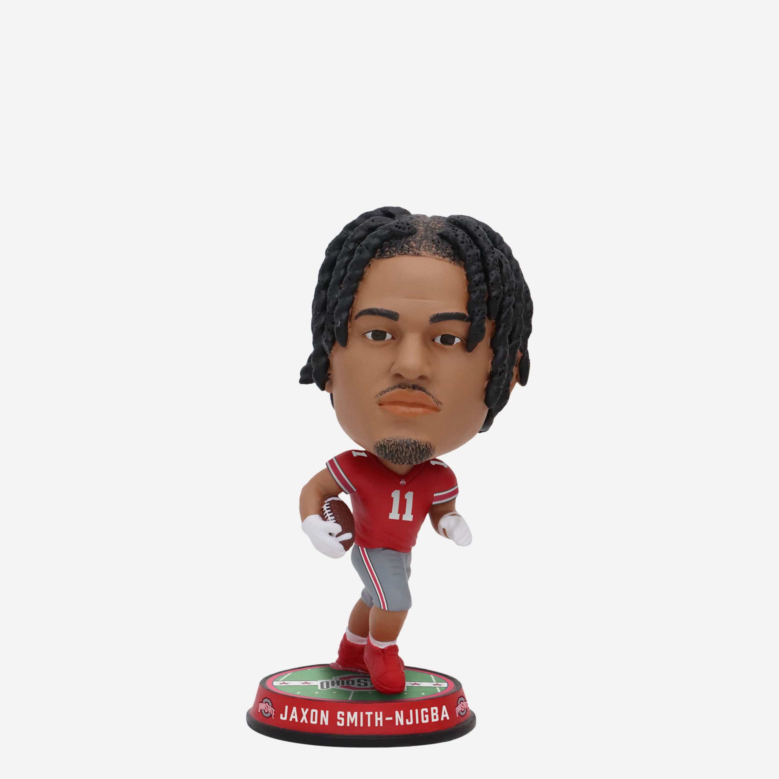 Jaxon Smith-Njigba Ohio State Buckeyes Field Stripe Mini Bighead Bobblehead