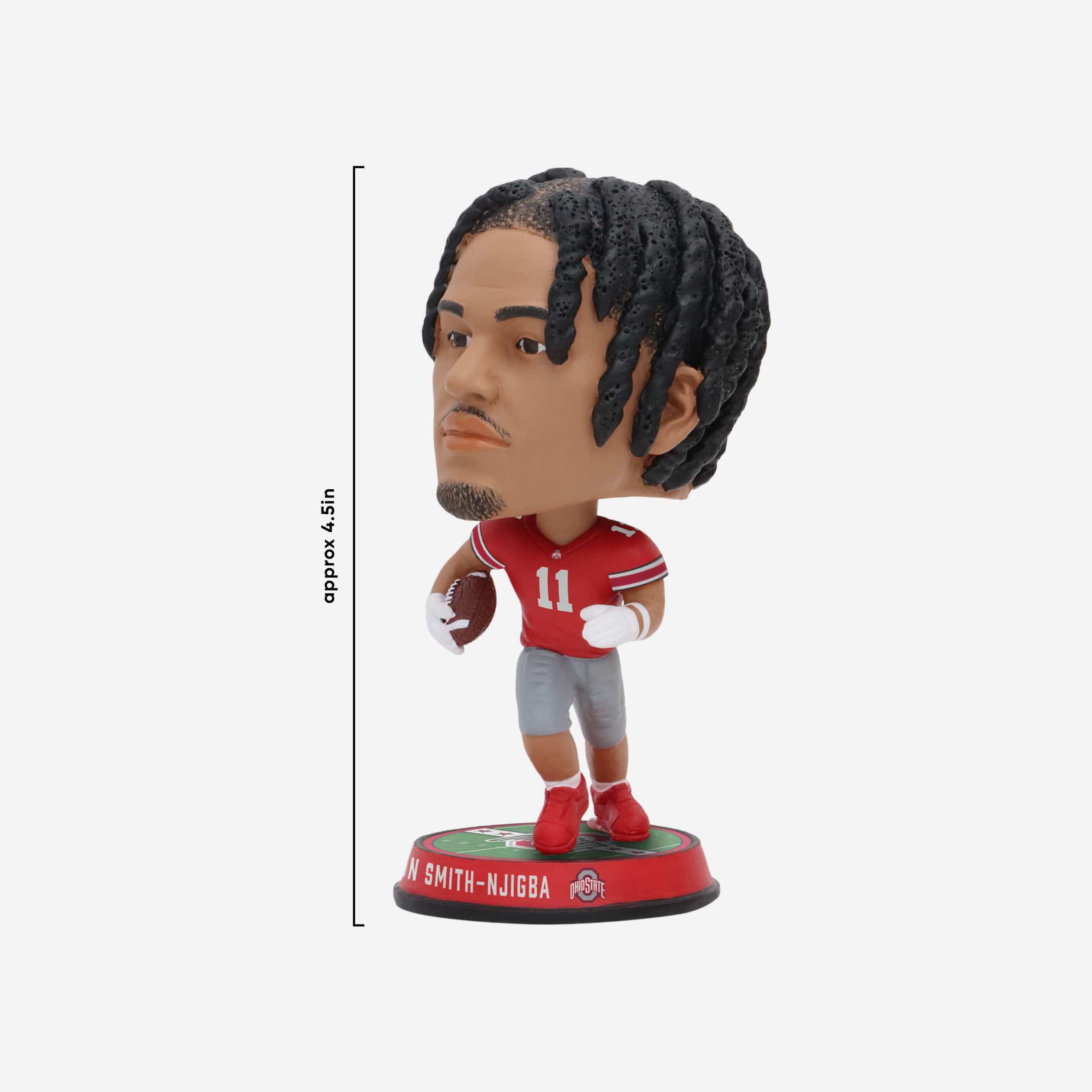 Jaxon Smith-Njigba Ohio State Buckeyes Field Stripe Mini Bighead Bobblehead - Image 4