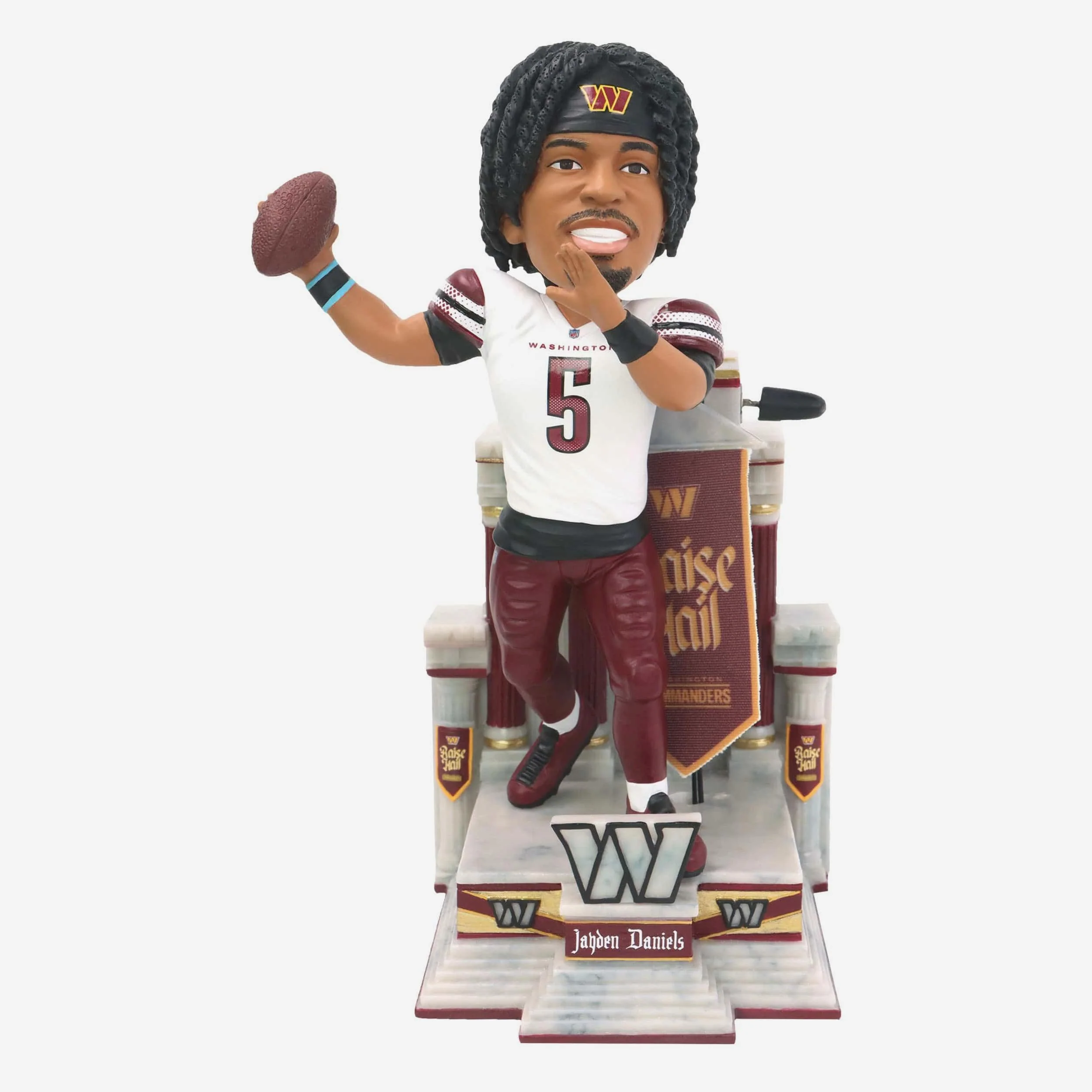 Jayden Daniels Washington Commanders Raise Hail Banner Raising Bobblehead