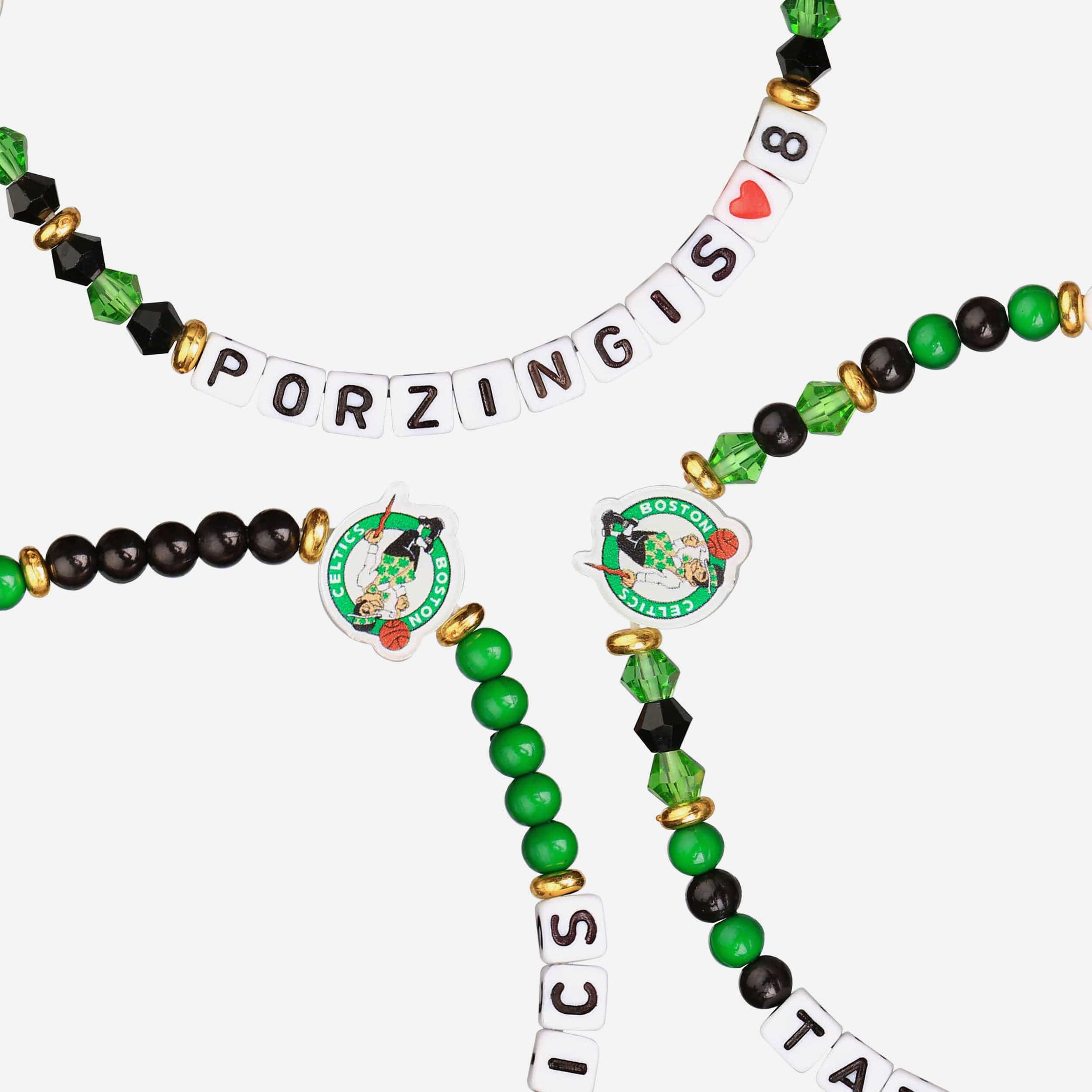 Jayson Tatum & Kristaps Porzingis Boston Celtics 3 Pack Player Friendship Bracelet - Image 2