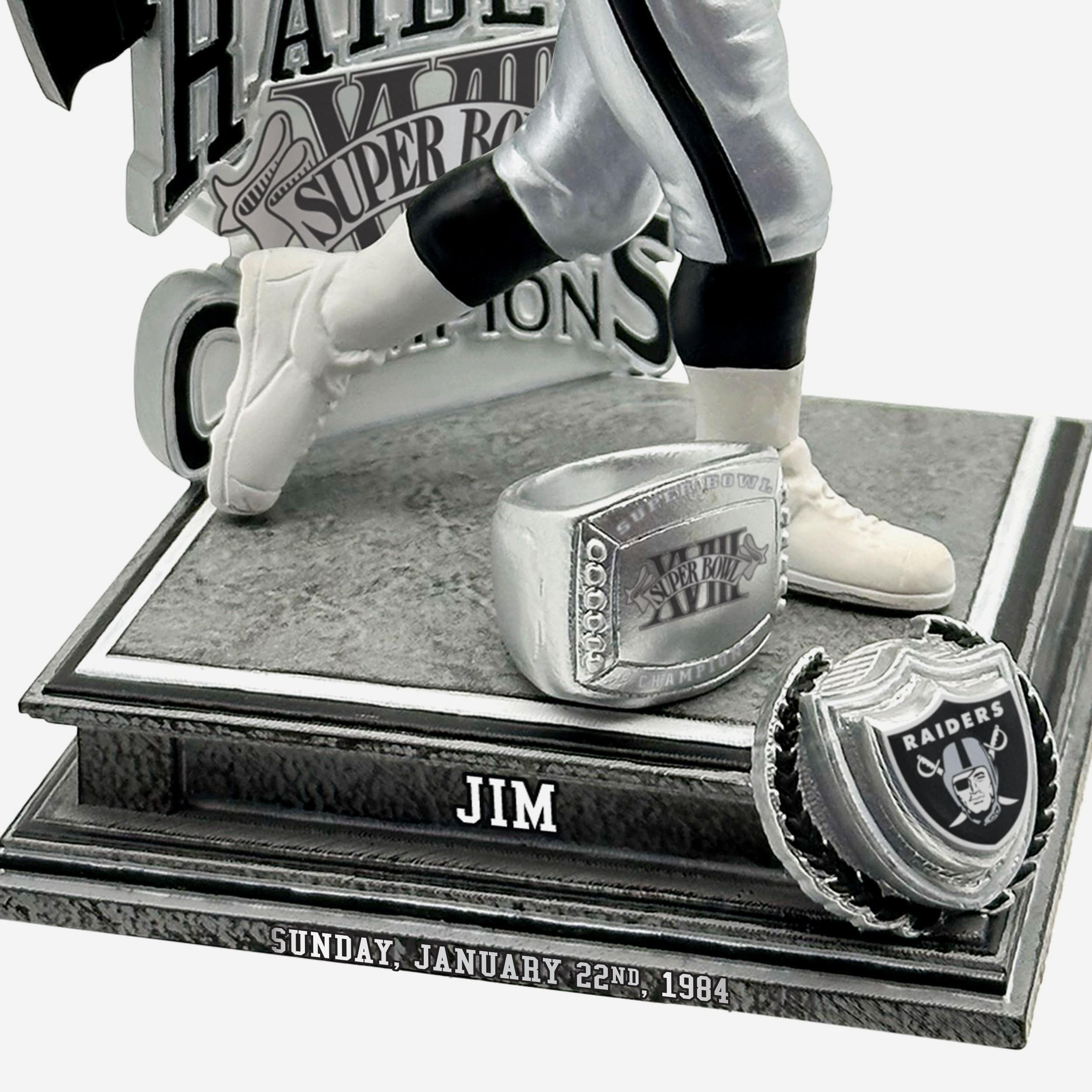 Jim Plunkett Las Vegas Raiders Super Bowl XVIII Champions 40th Anniversary Bobblehead - Image 3