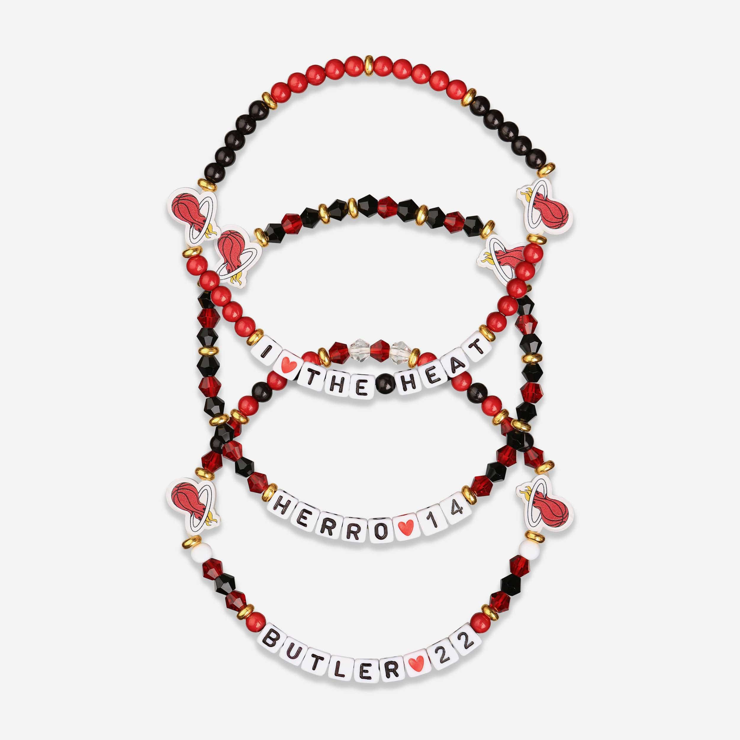 Jimmy Butler & Tyler Herro Miami Heat 3 Pack Player Friendship Bracelet